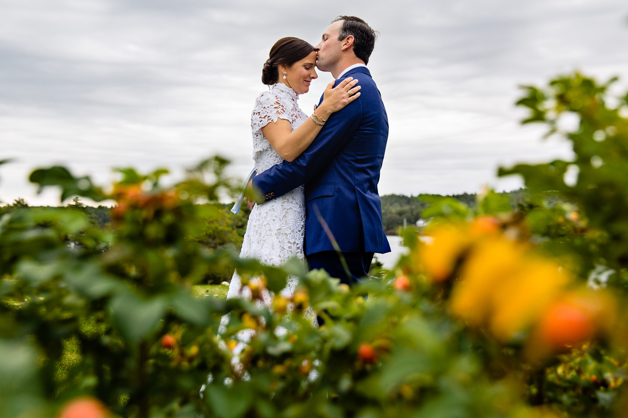 Couples portraits at a Blue Hill Maine wedding