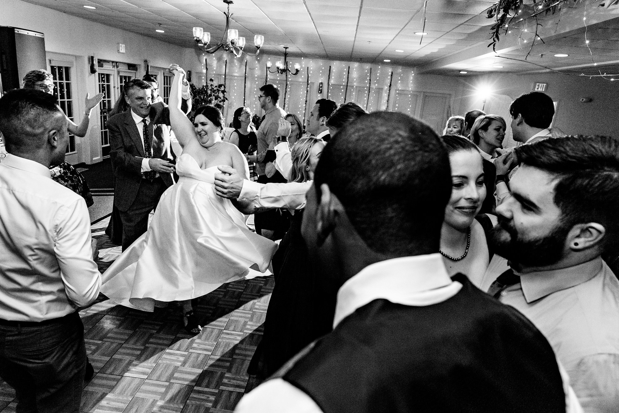 Everyone dances at a southern Maine wedding