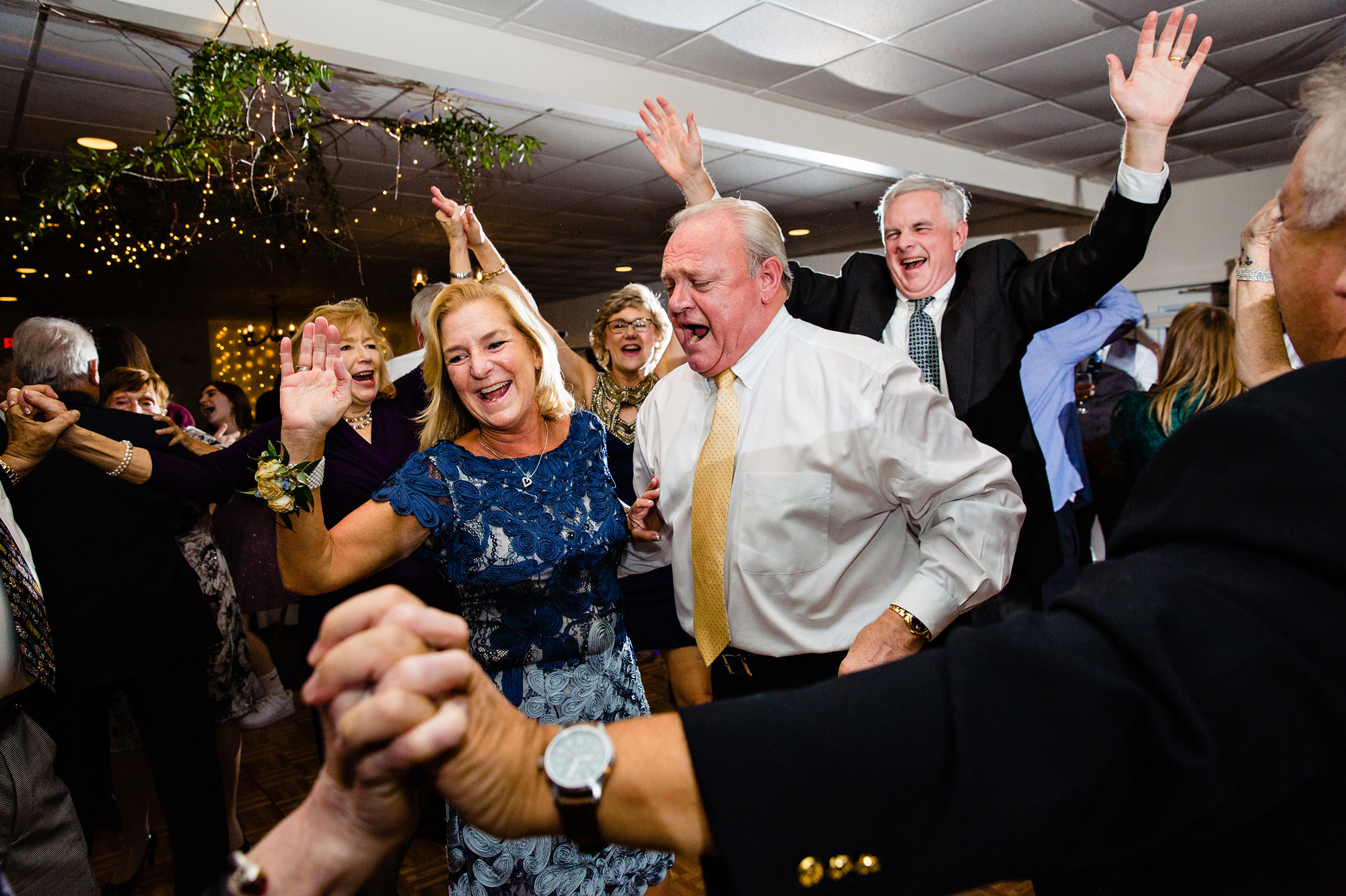 Everyone dances at a southern Maine wedding