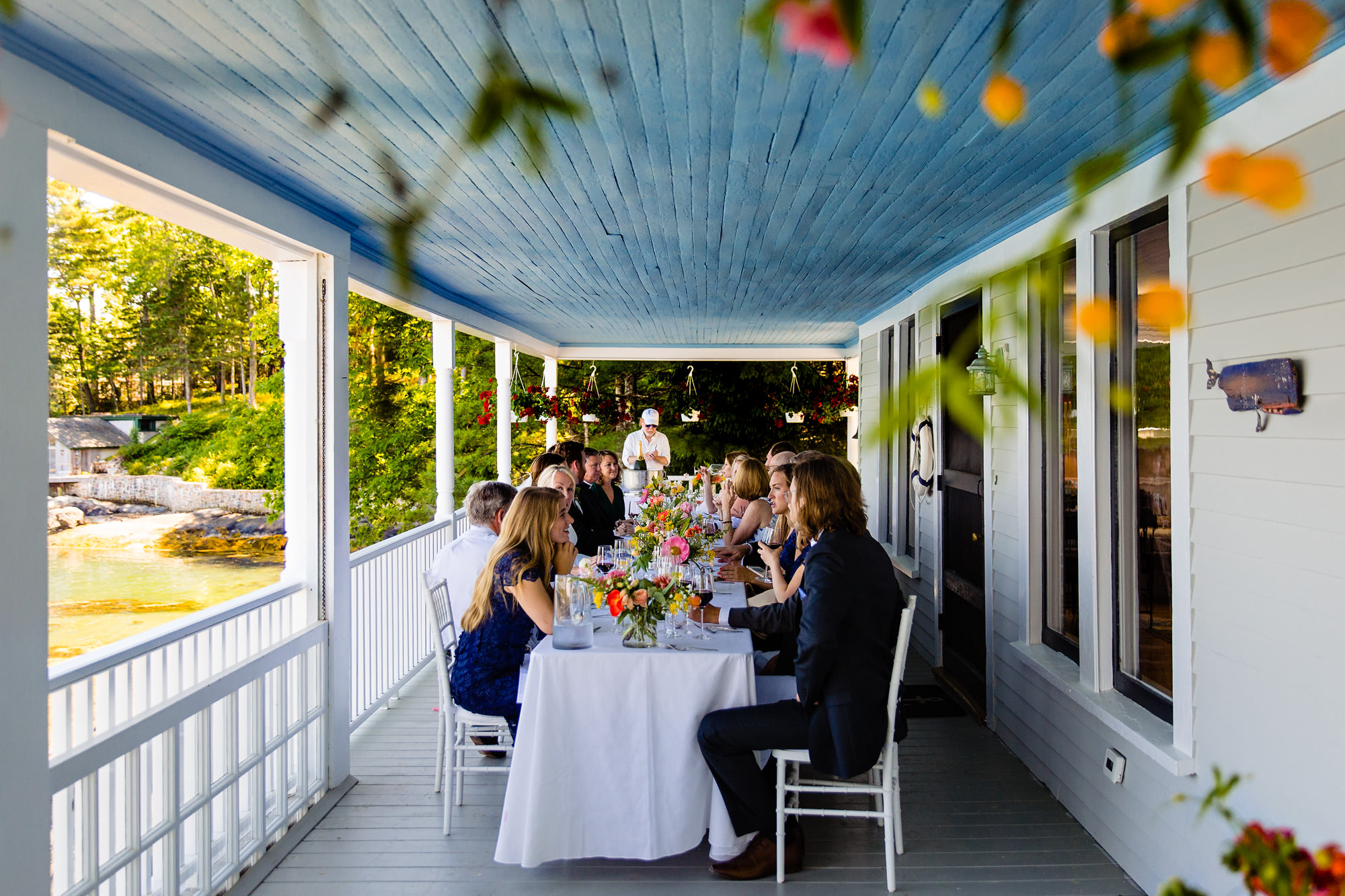 An intimate wedding reception in Blue Hill, Maine