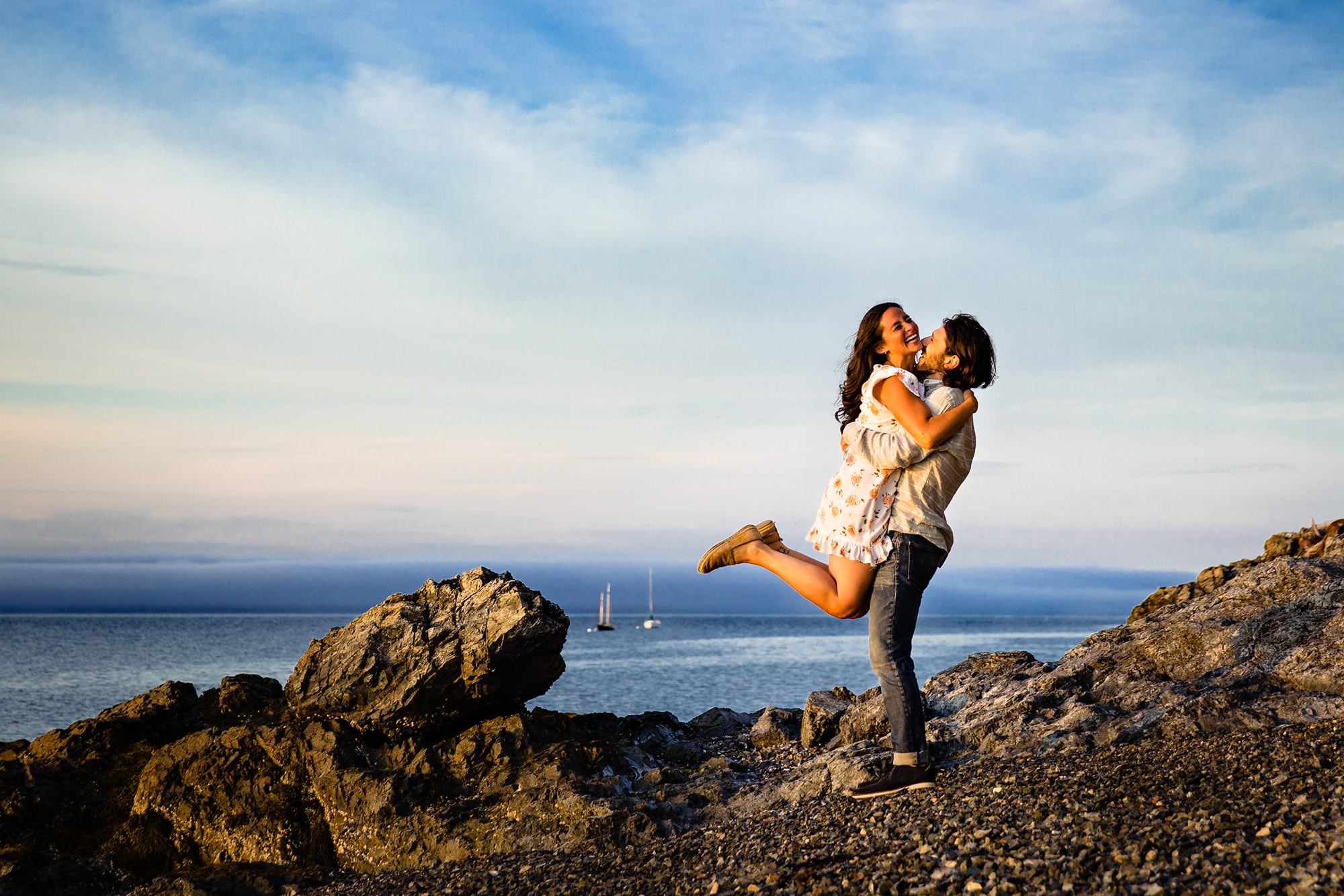 Engagement portraits of Emma and Henry in Bar Harbor, Maine