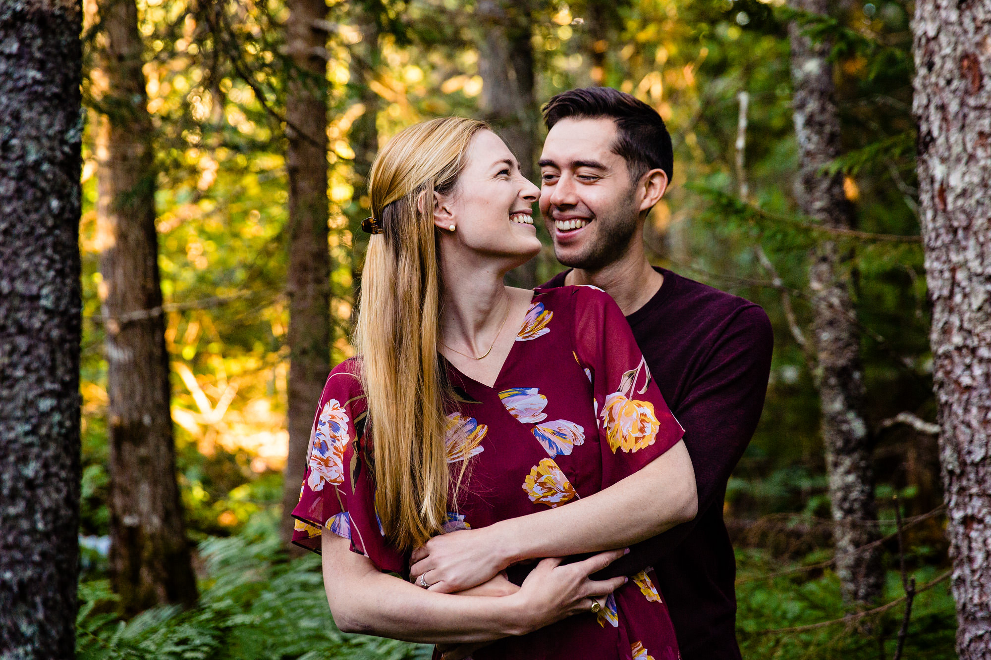 Engagement portraits on Wonderland Trail in Acadia