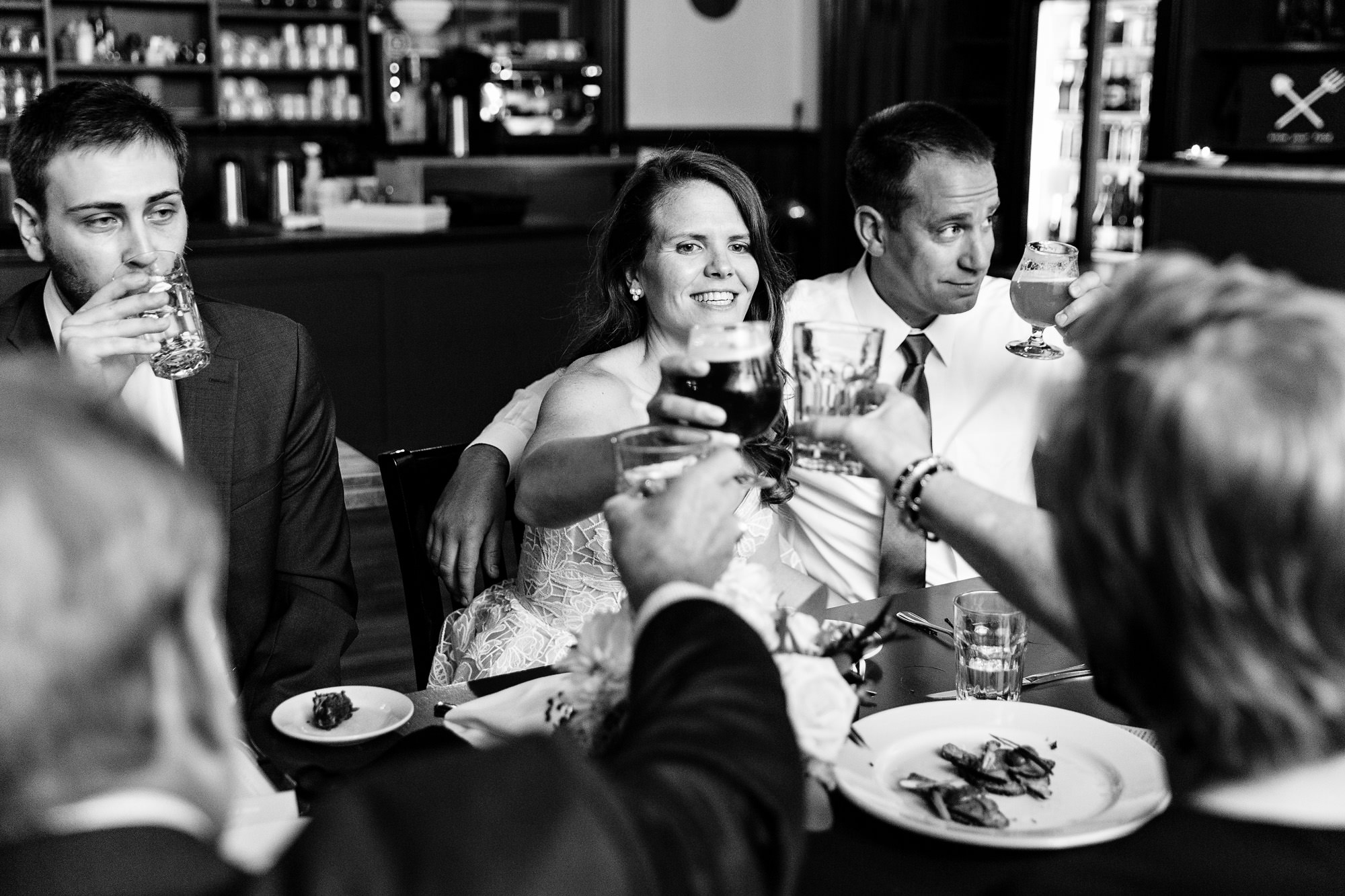 An intimate wedding reception at Gather in North Yarmouth, Maine
