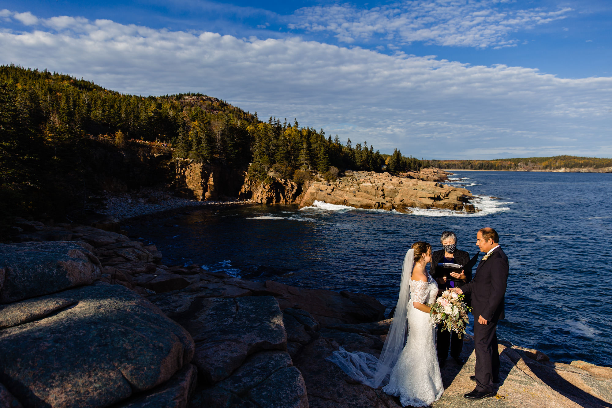 A wedding ceremony at Acadia National Park 