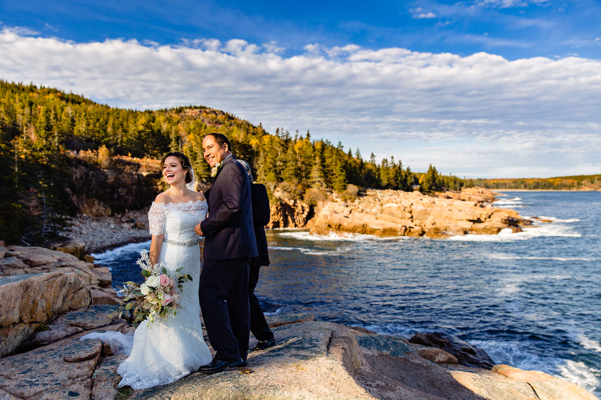 A wedding ceremony at Acadia National Park