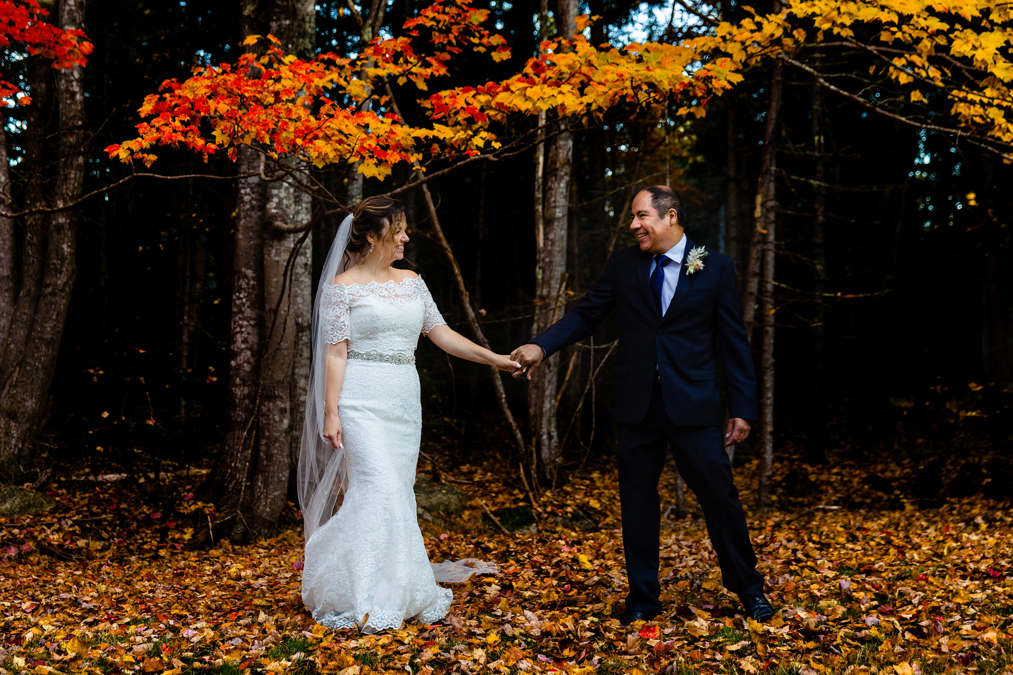 Wedding portraits at Jordan Pond in Acadia