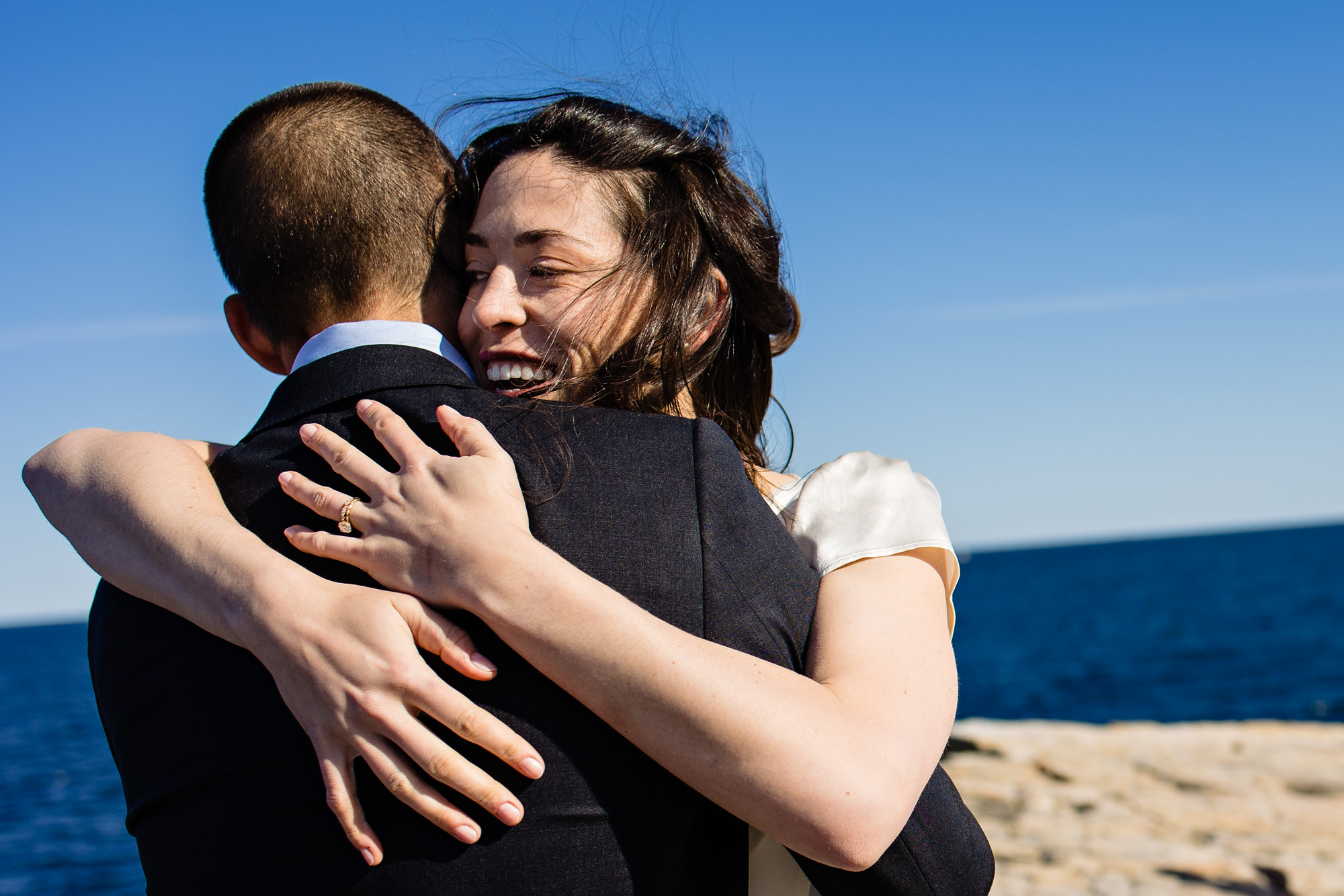 An elopement ceremony at Portland Head Light in Cape Elizabeth Maine