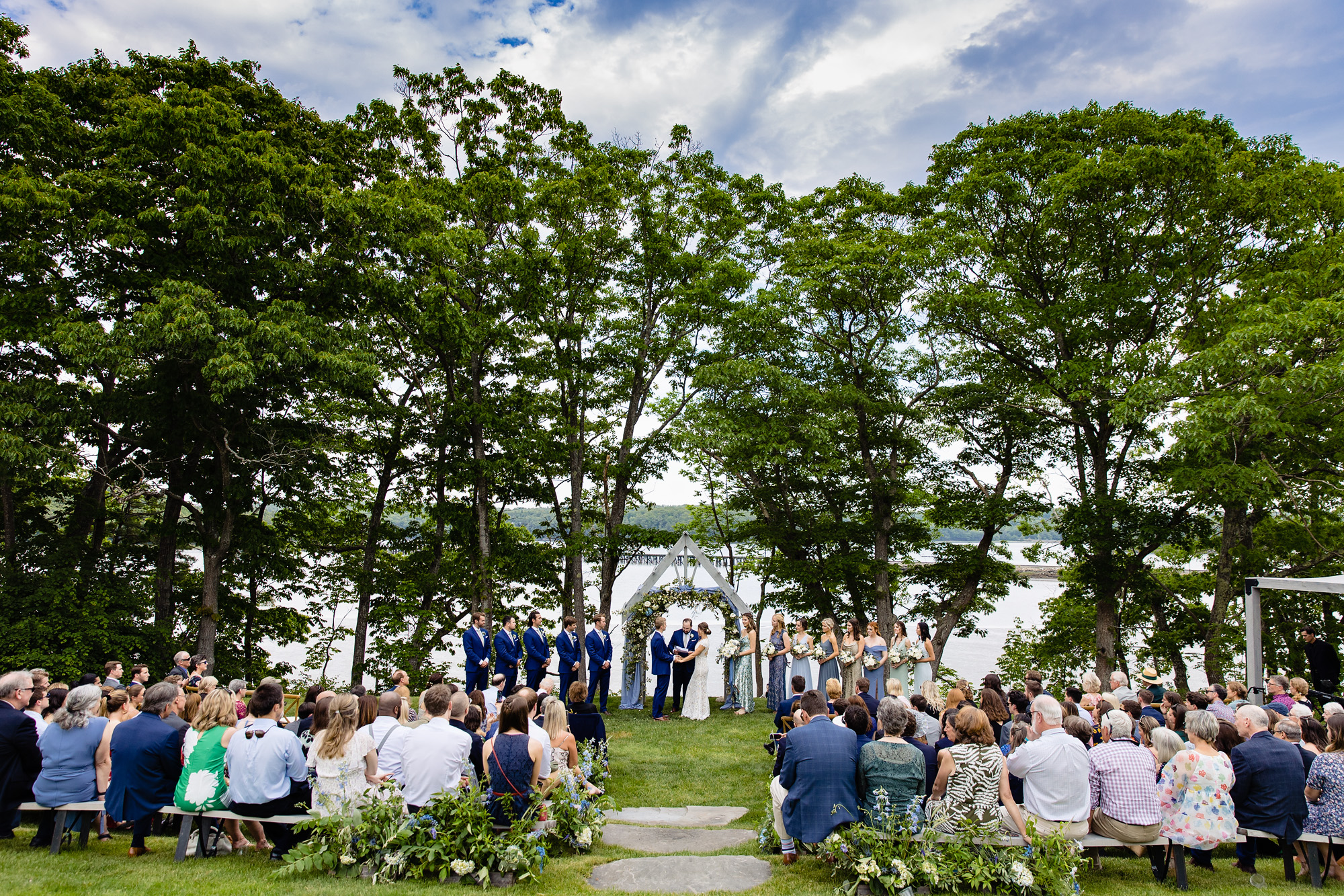A beautiful wedding ceremony at Marianmade Farm in Wiscasset Maine
