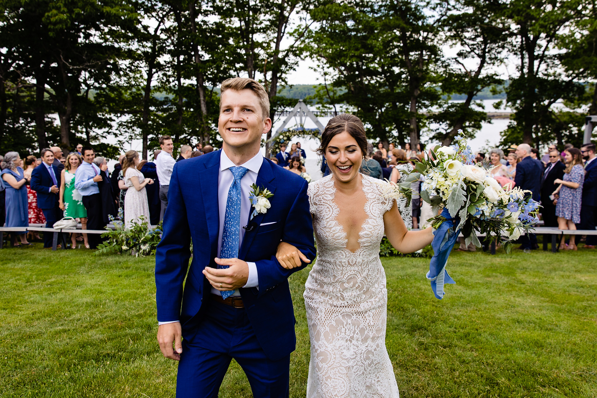 A beautiful wedding ceremony at Marianmade Farm in Wiscasset Maine