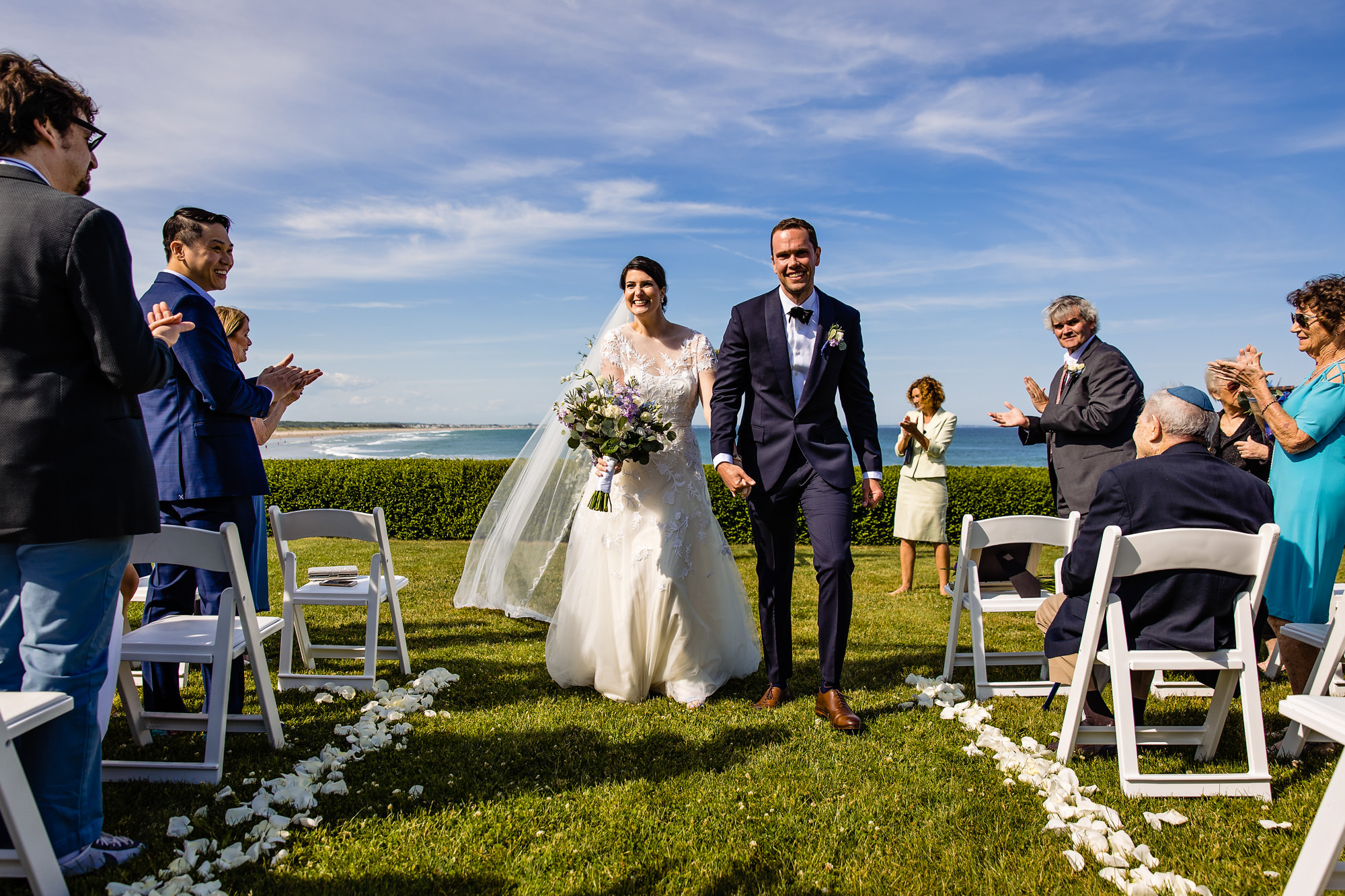 A wedding ceremony at the Beachmere Inn on the Marginal Way in Ogunquit, Maine