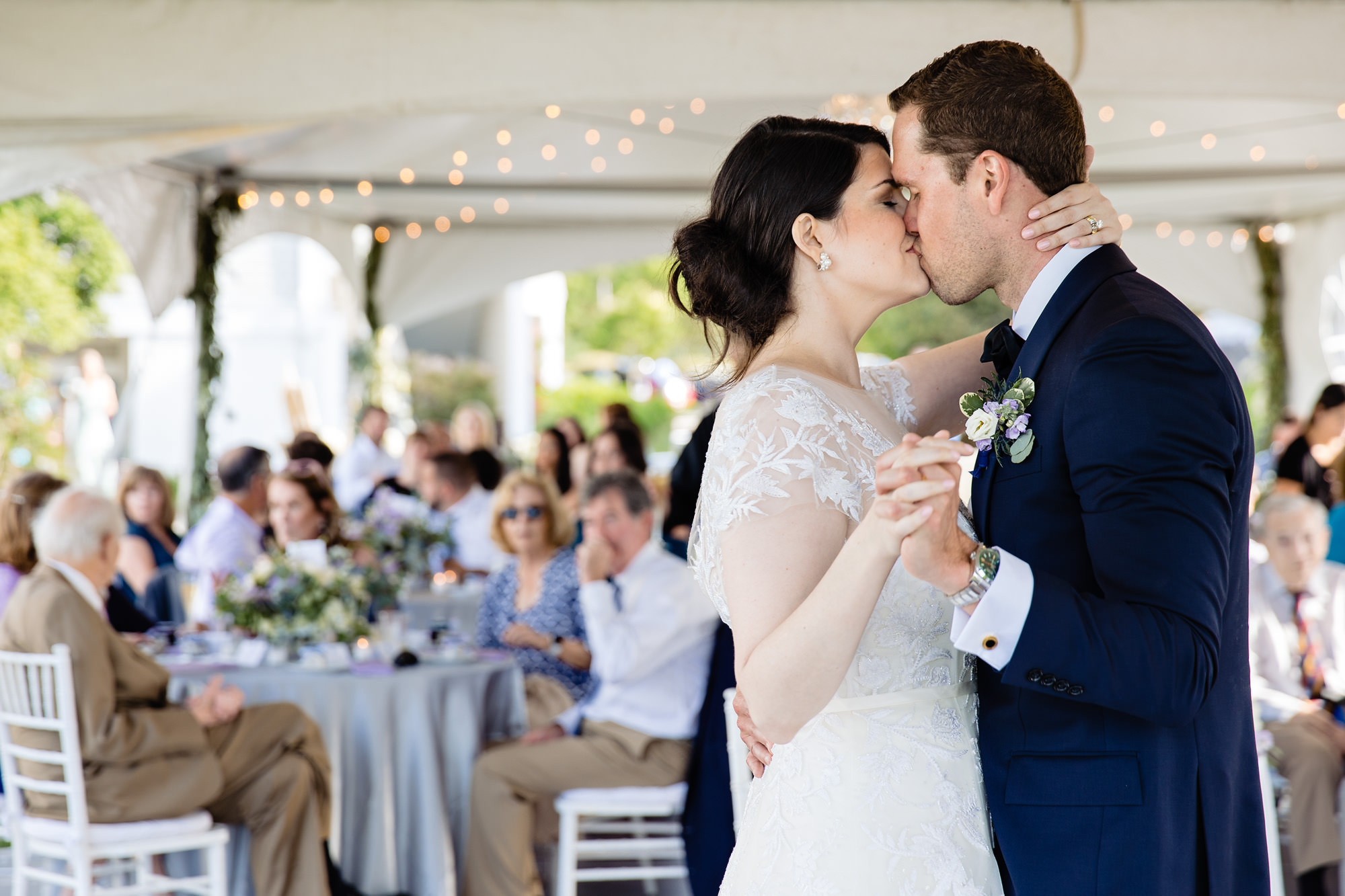 A tented wedding reception at the Beachmere Inn in Ogunquit, Maine