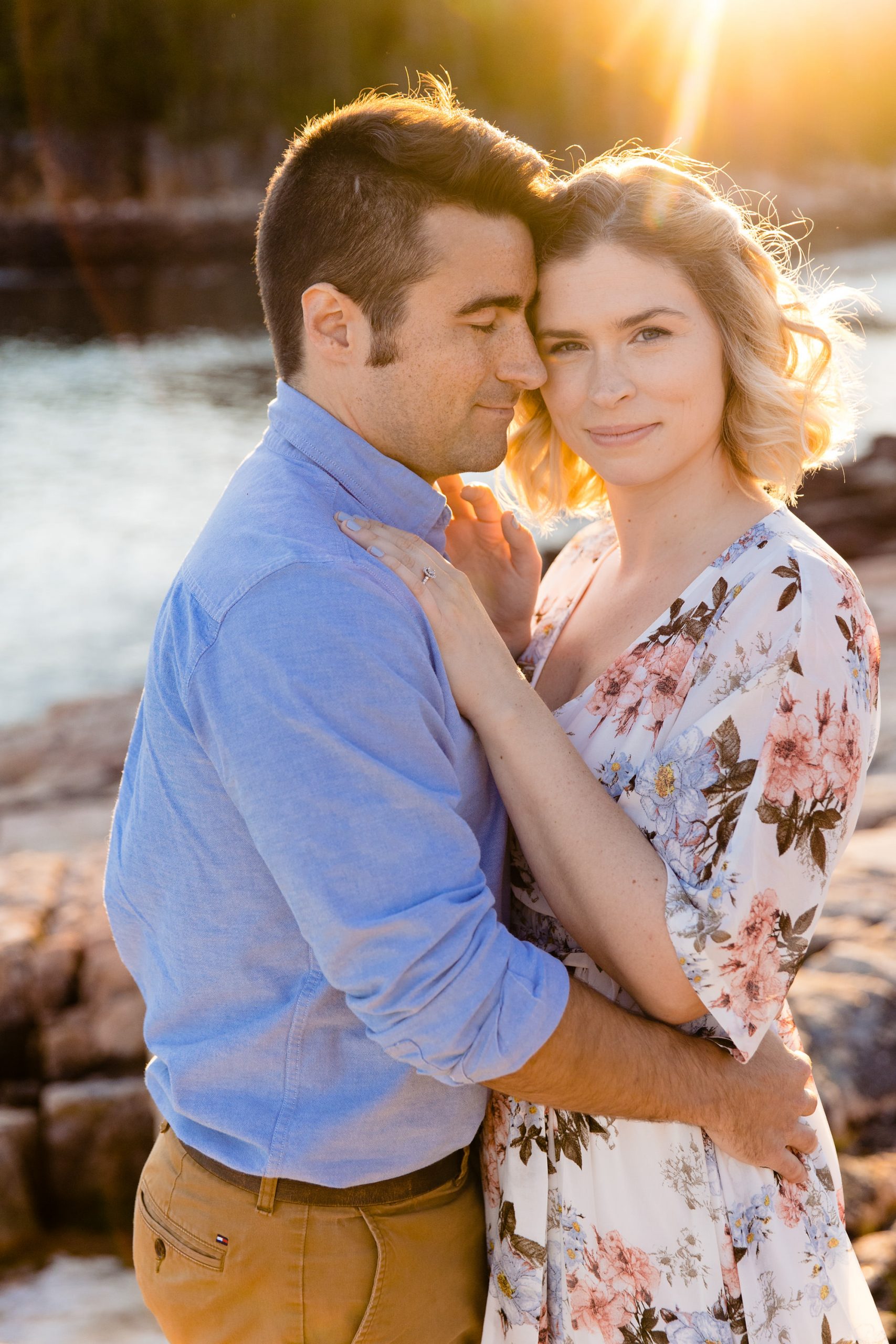 Engagement portraits in Acadia National Park