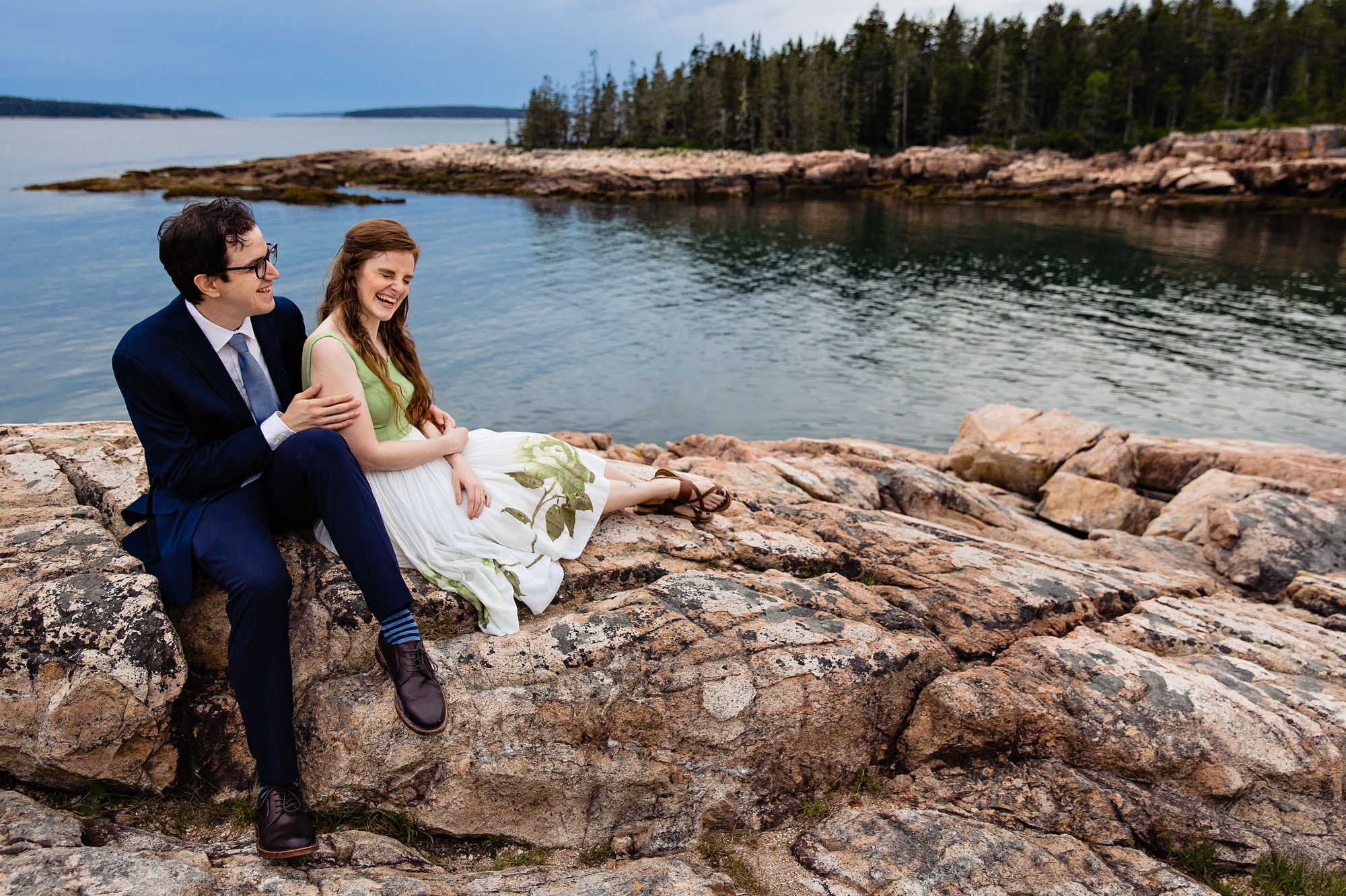 Beautiful Acadia elopement on the quiet side in Acadia National Park