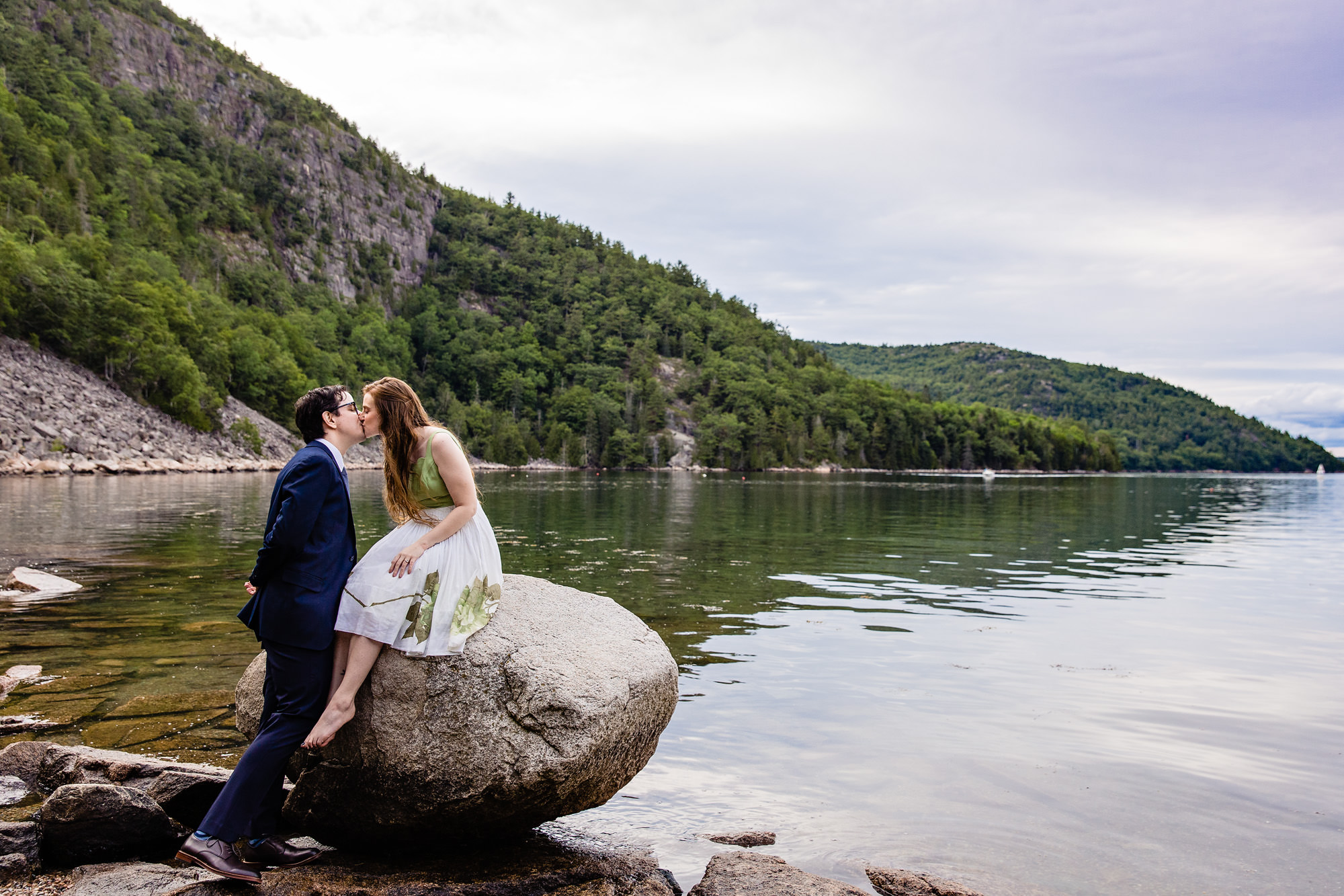 An elopement at a hidden cove in Acadia National Park