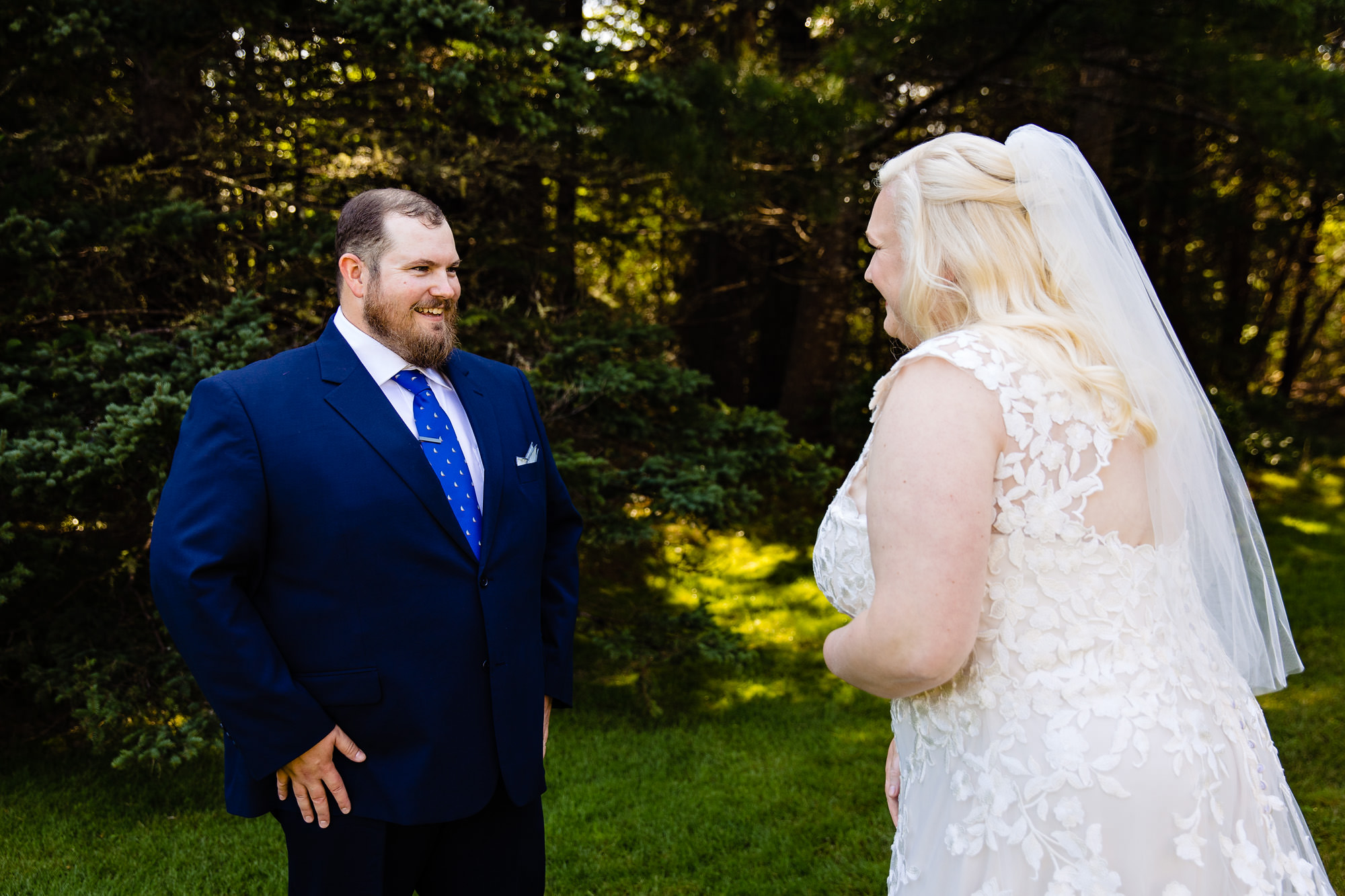 Wes and Martha's first look at their intimate MDI wedding