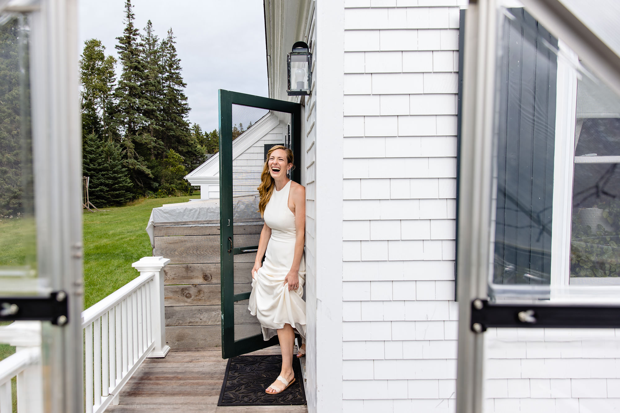 Chloe and Will share a first look at their coastal MDI private residence wedding