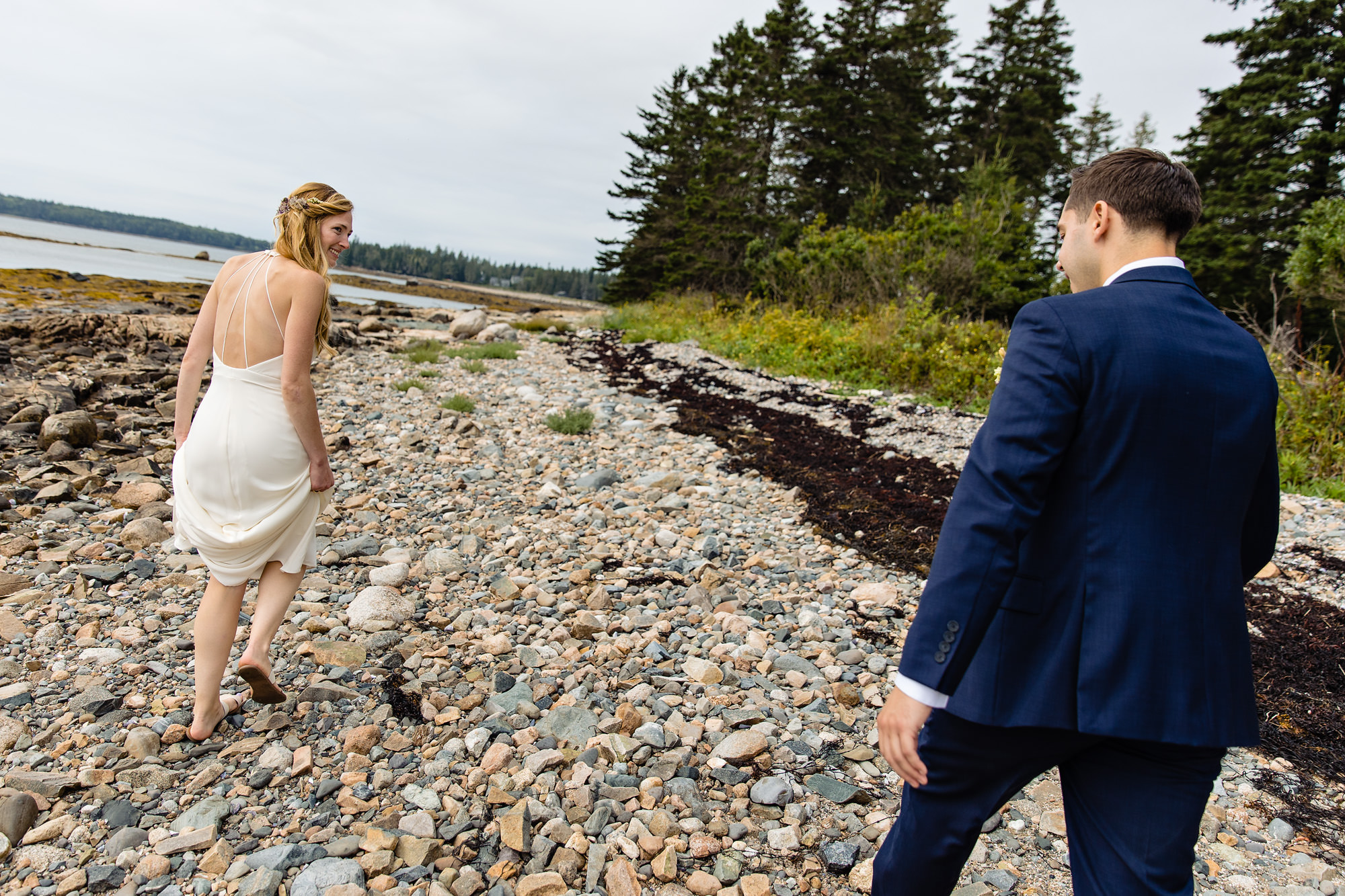 Wedding portraits at a wedding on Mount Desert Island in Maine
