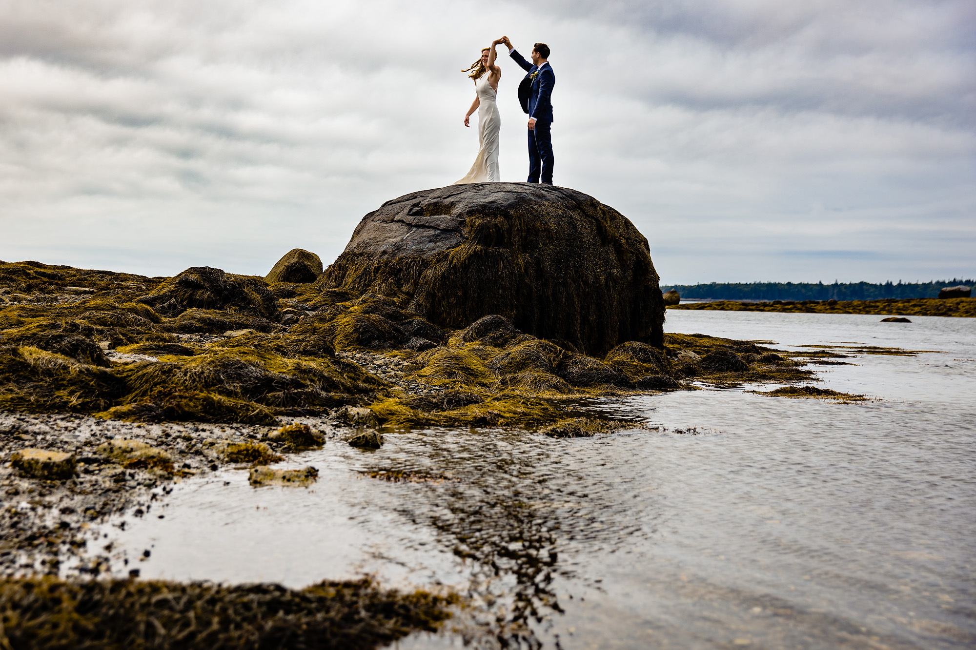 Wedding portraits at a wedding on Mount Desert Island in Maine