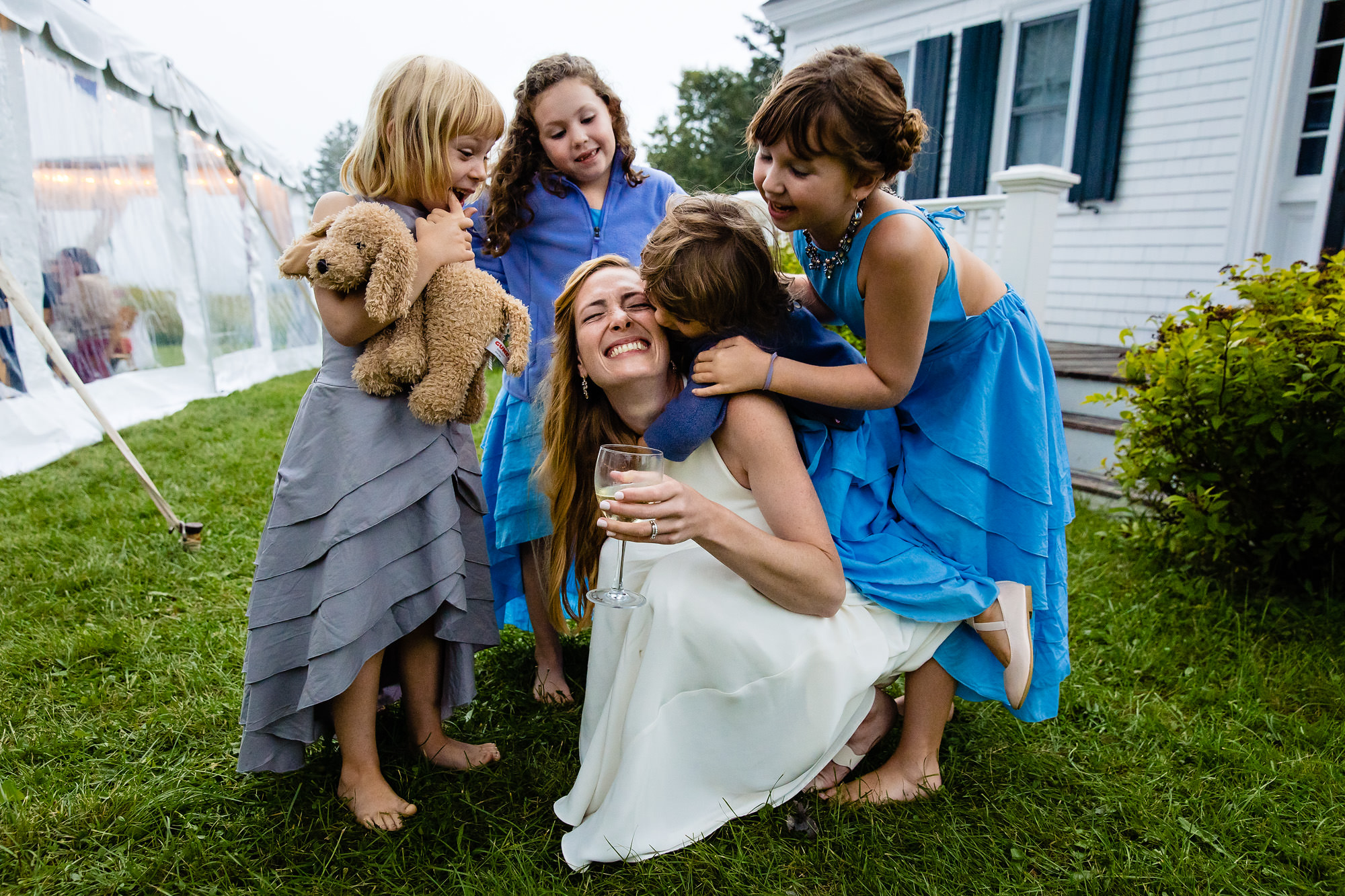 A tented wedding reception in Bernard Maine