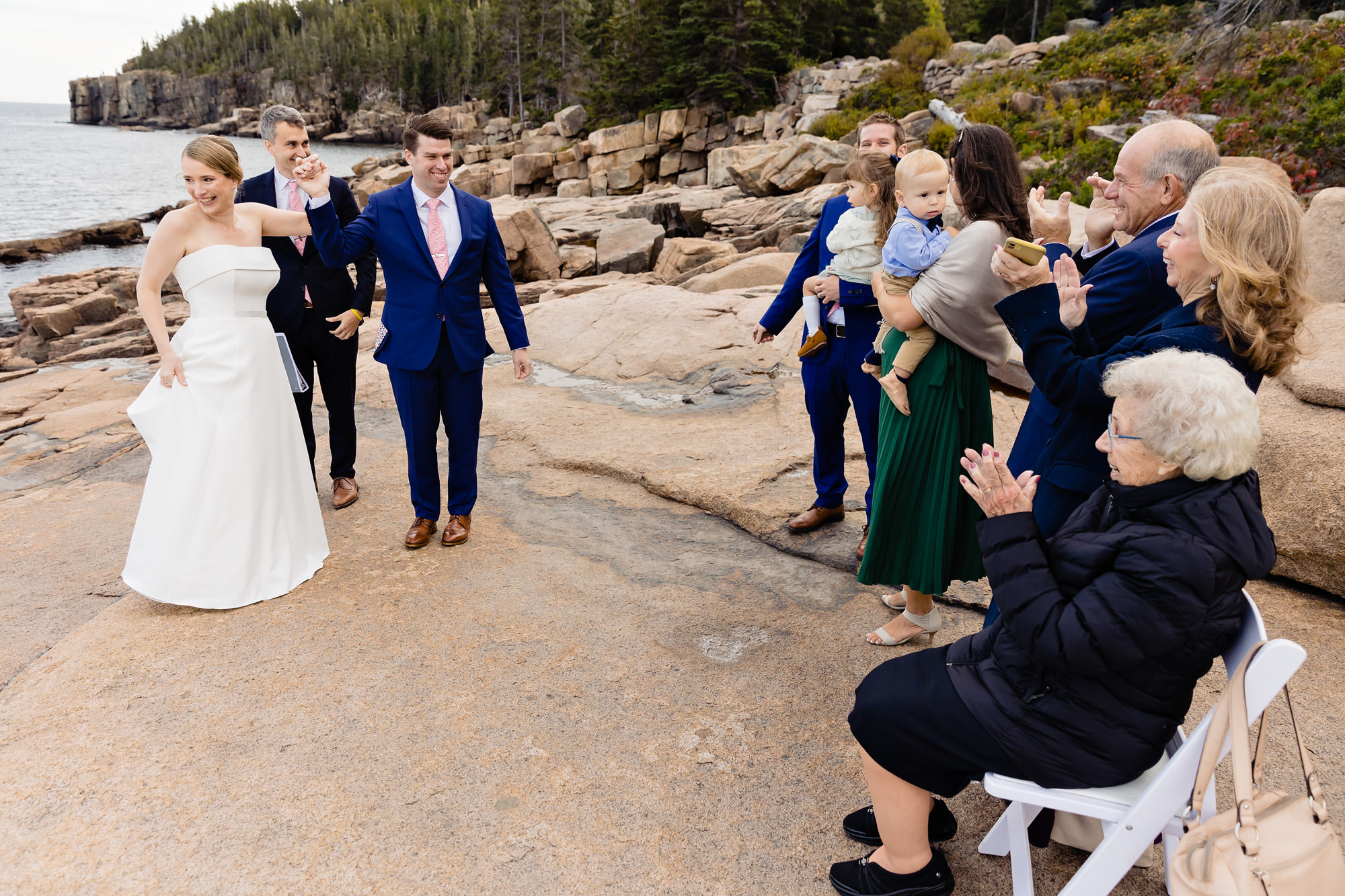 An intimate wedding ceremony at Acadia National Park