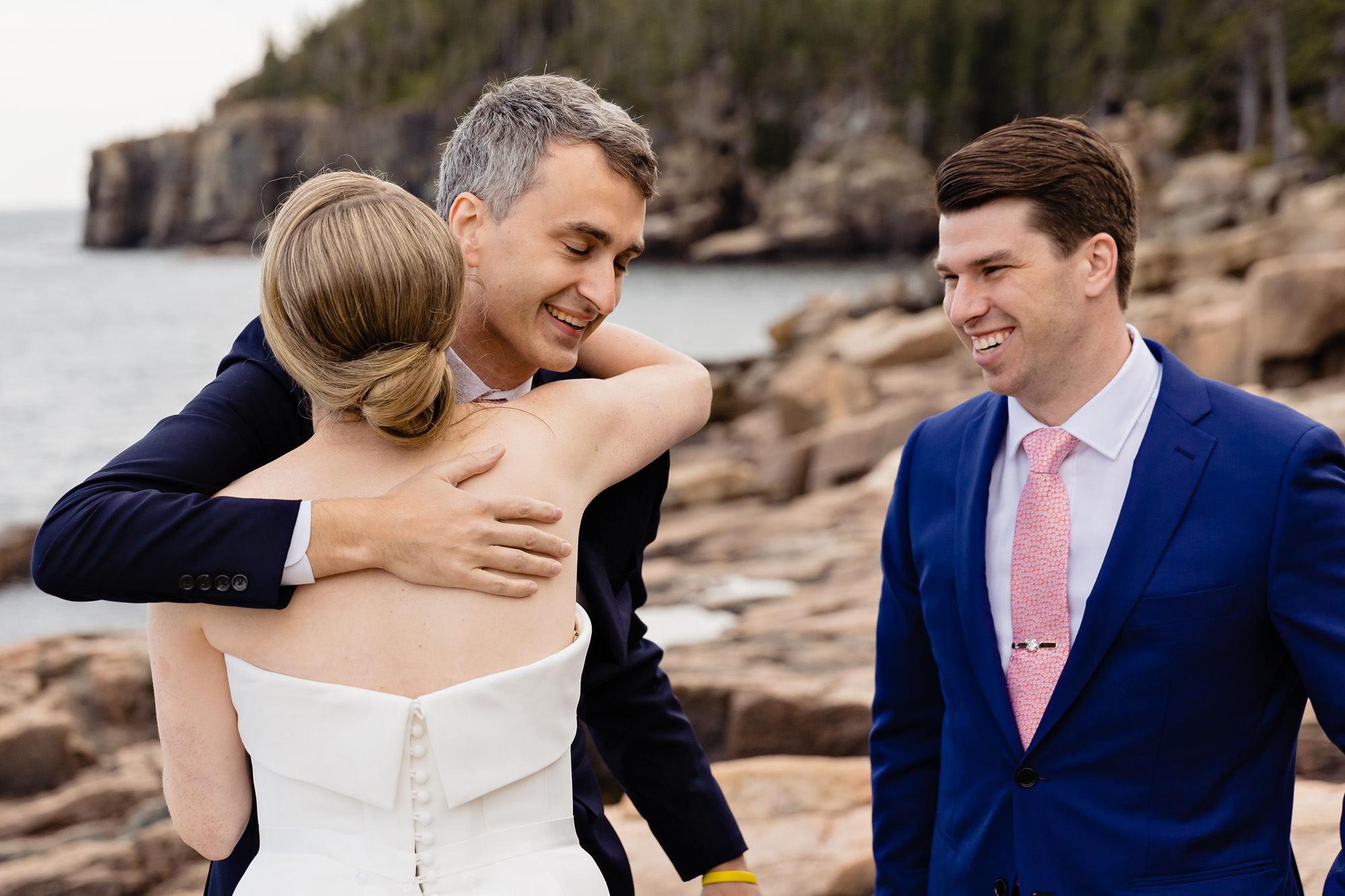 An intimate wedding ceremony at Acadia National Park
