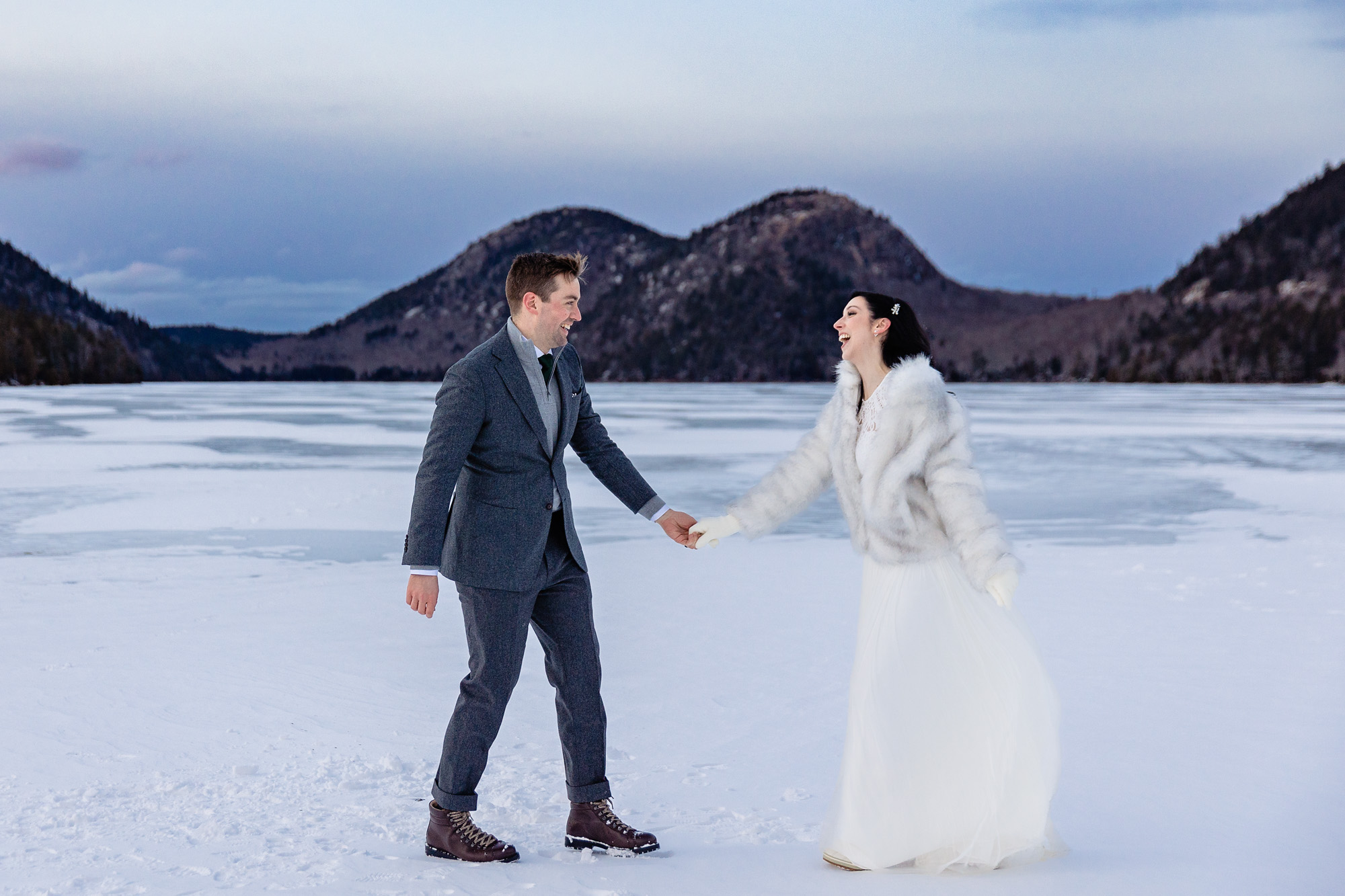 A winter elopement in Acadia National Park in Maine