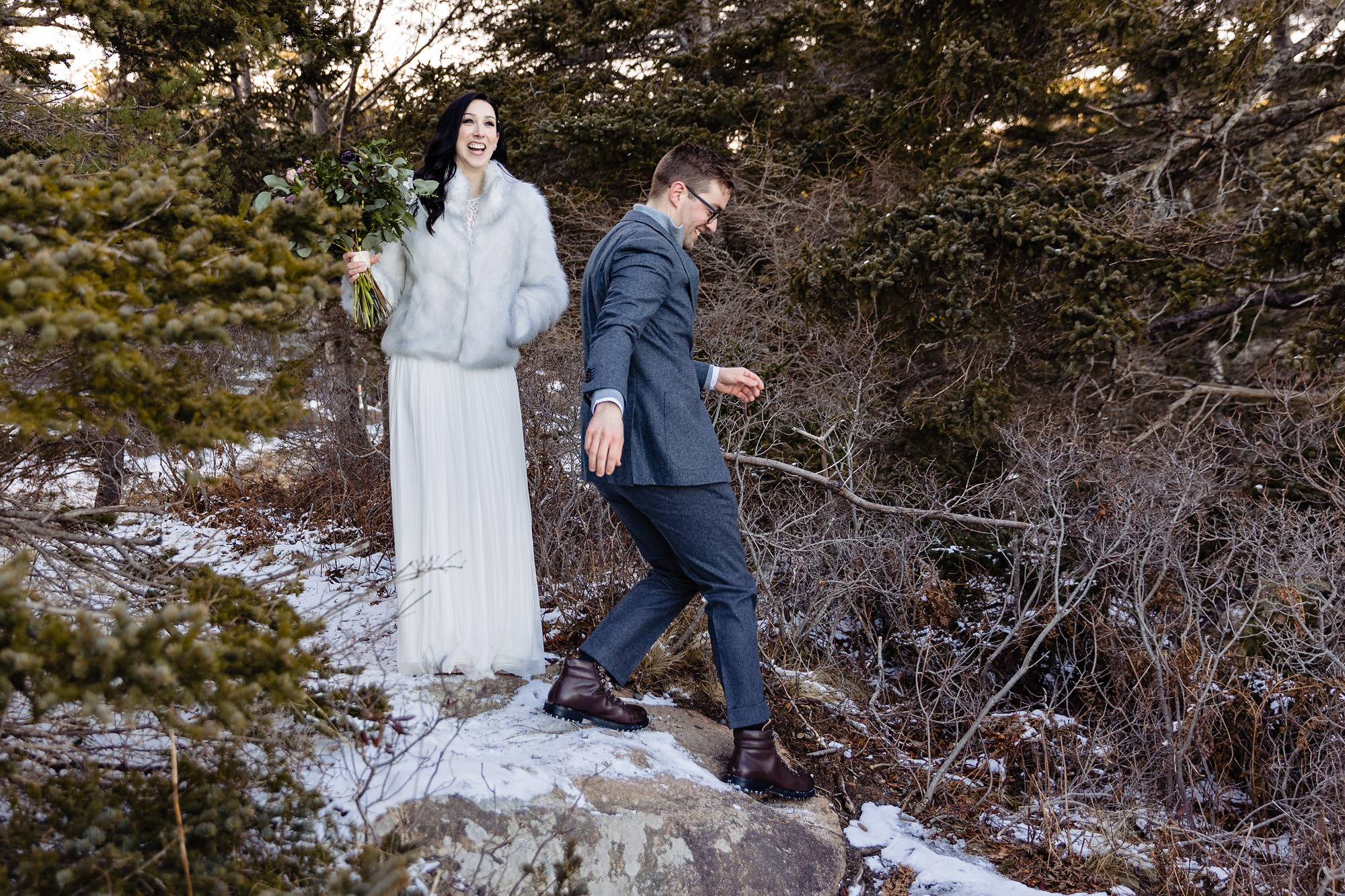 A winter elopement in Acadia National Park in Maine