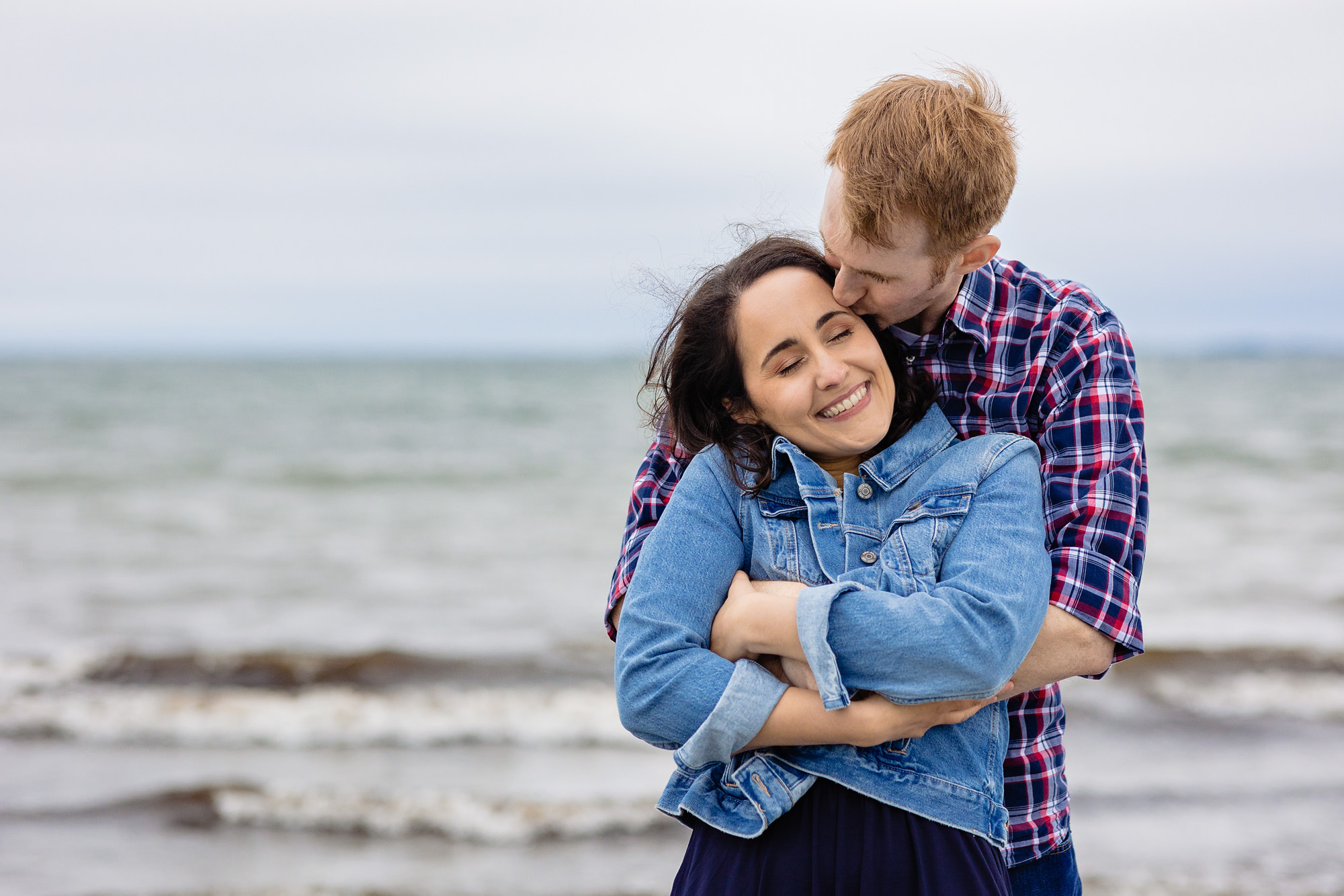 Couples portraits taken at Pine Point Beach in Scarborough, Maine