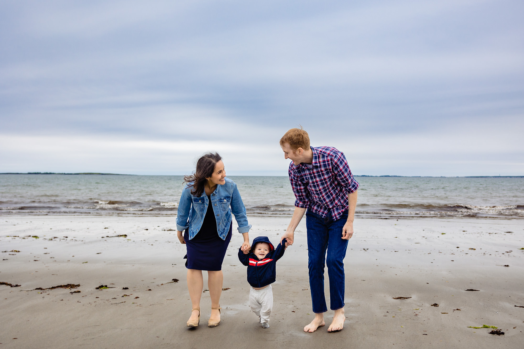 Couples portraits taken at Pine Point Beach in Scarborough, Maine