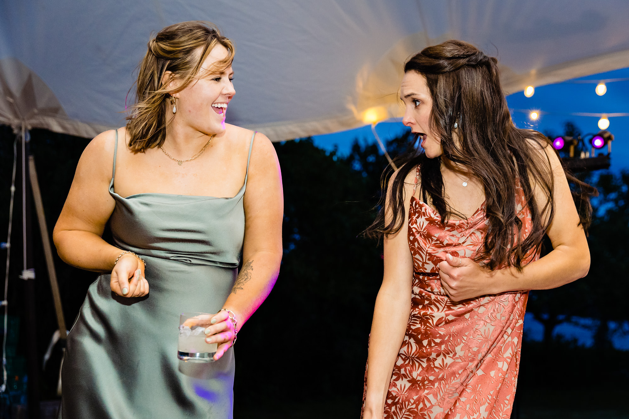 An energetic dance floor at a wedding on Chebeague Island, Maine