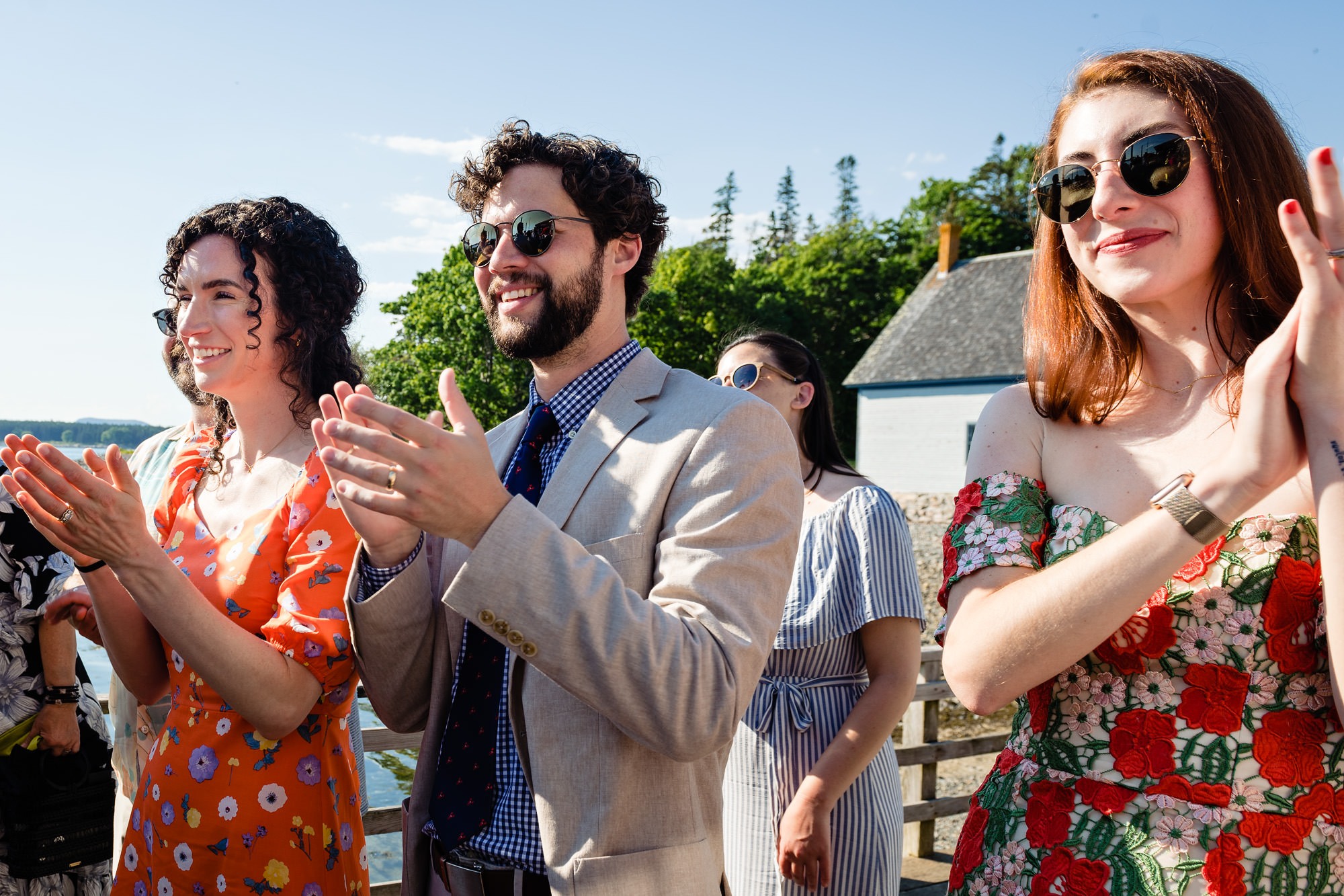 A wedding ceremony at the Islesford Dock Restaurant on Little Cranberry Island