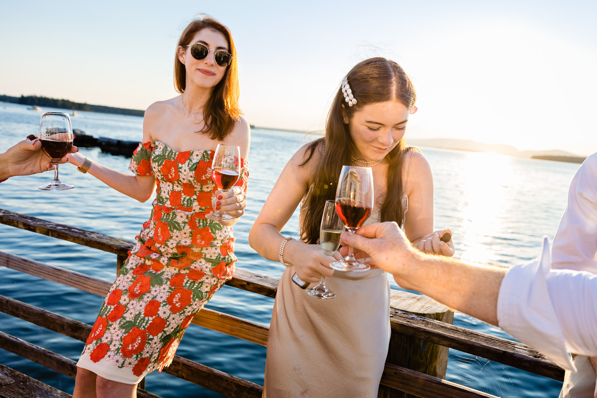 Wedding guests enjoyed themselves during the wedding reception at Islesford Dock Restaurant
