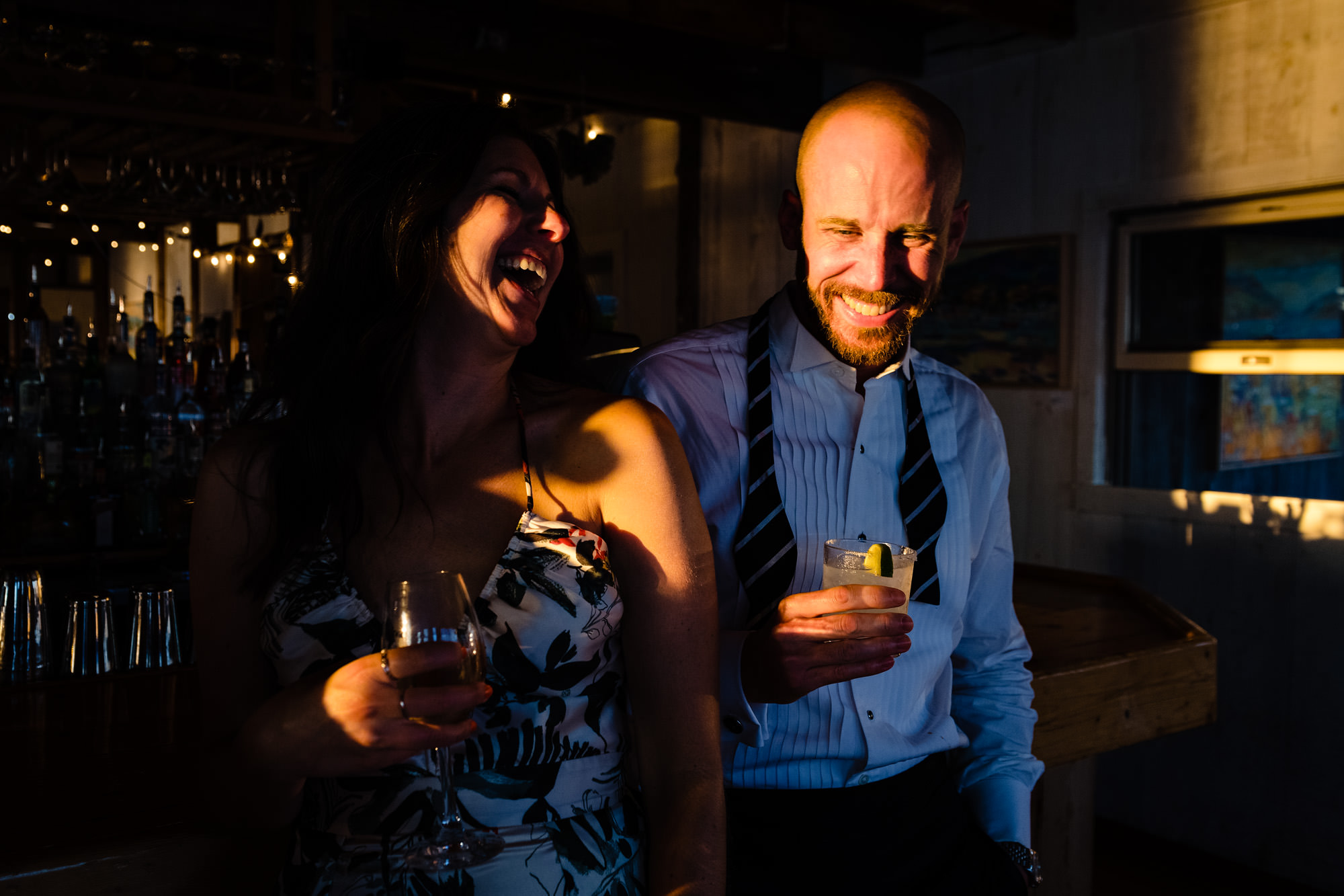 Wedding guests enjoyed themselves during the wedding reception at Islesford Dock Restaurant