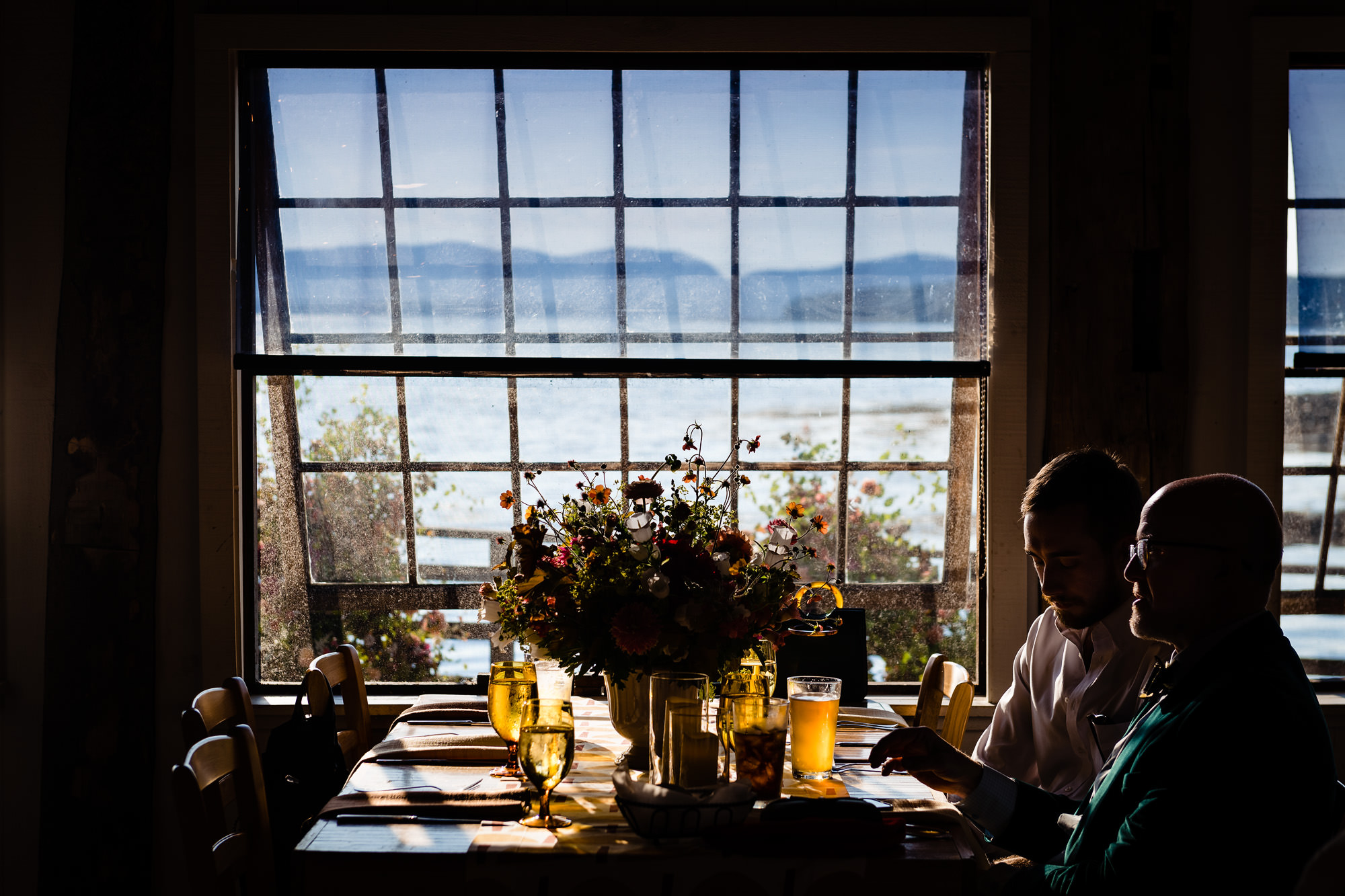 Wedding guests enjoyed themselves during the wedding reception at Islesford Dock Restaurant
