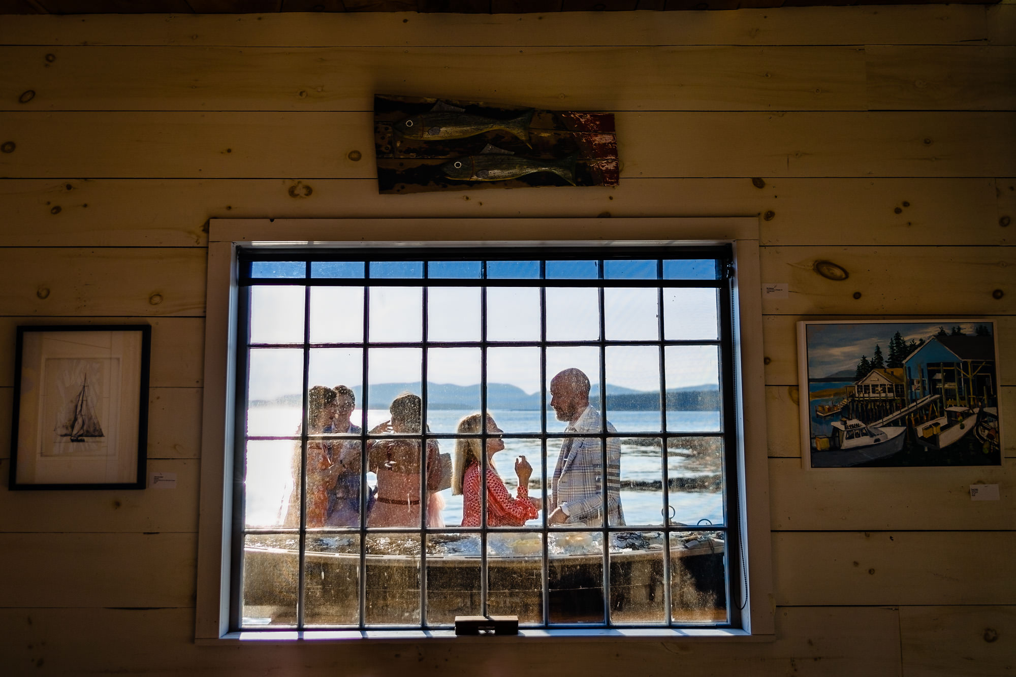 Wedding guests enjoyed themselves during the wedding reception at Islesford Dock Restaurant