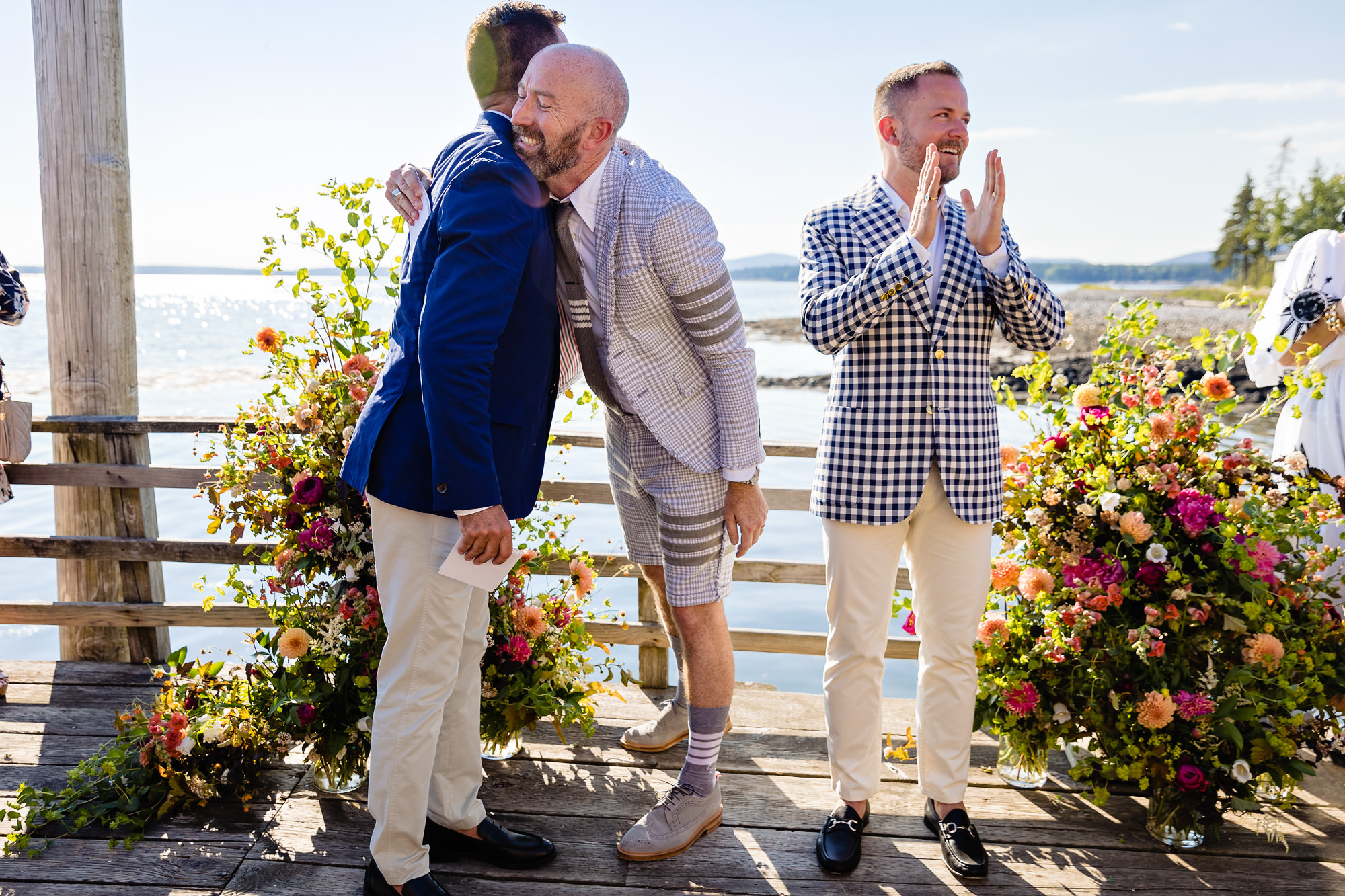 A wedding ceremony at the Islesford Dock Restaurant on Little Cranberry Island