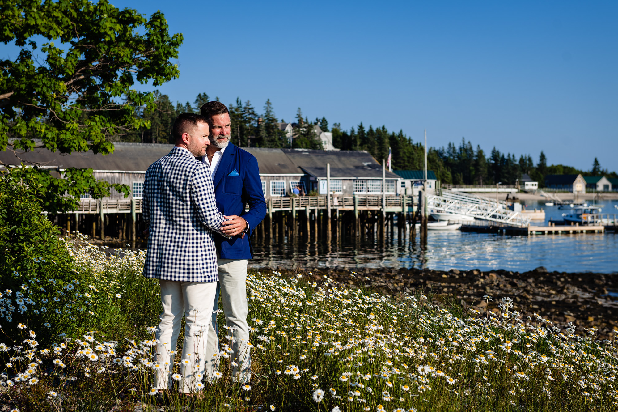 Wedding portraits taken at Islesford Dock Restaurant on Little Cranberry Island