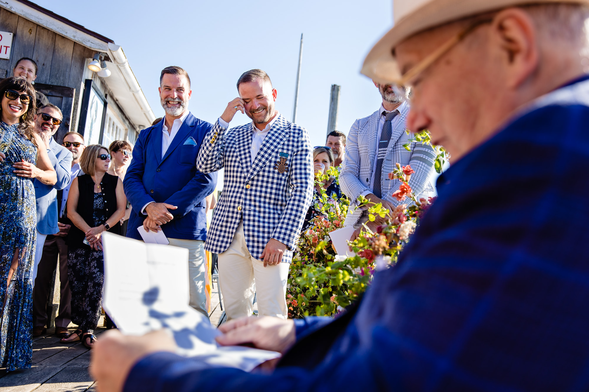 A wedding ceremony at the Islesford Dock Restaurant on Little Cranberry Island