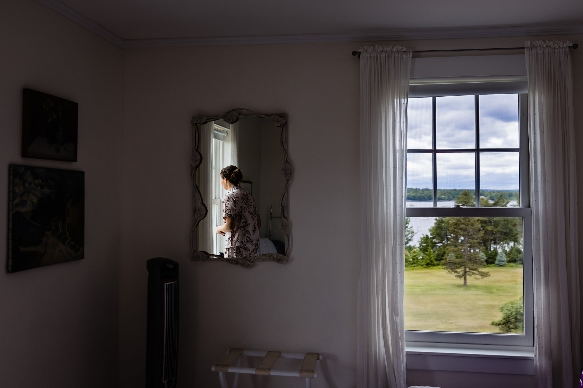 A bride gets ready for her Chebeague Island Inn wedding
