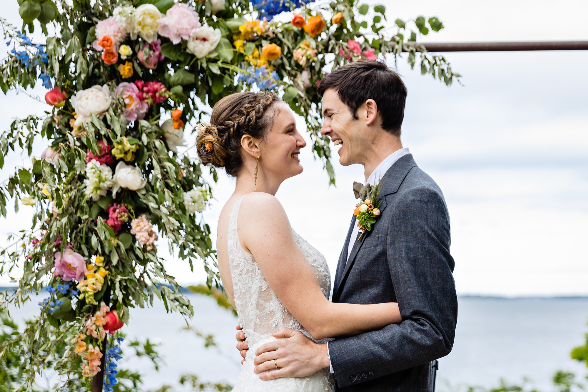 A Chebeague Island wedding ceremony at a family residence
