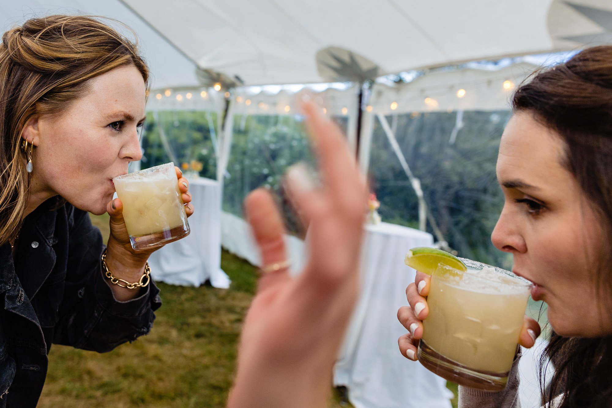 An energetic dance floor at a wedding on Chebeague Island, Maine