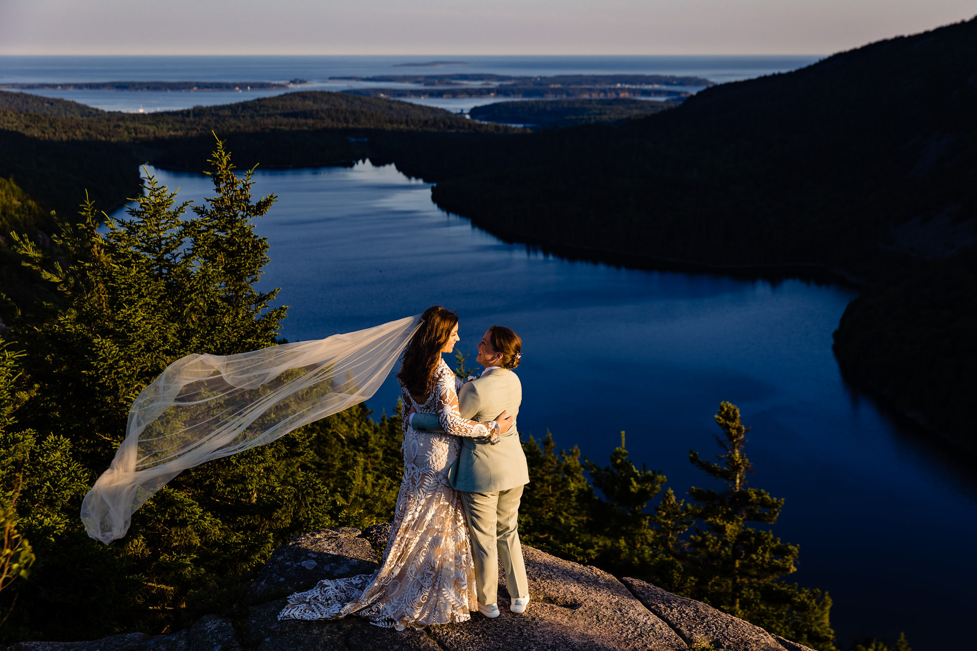 An Acadia National Park LGBTQ mountaintop elopement 