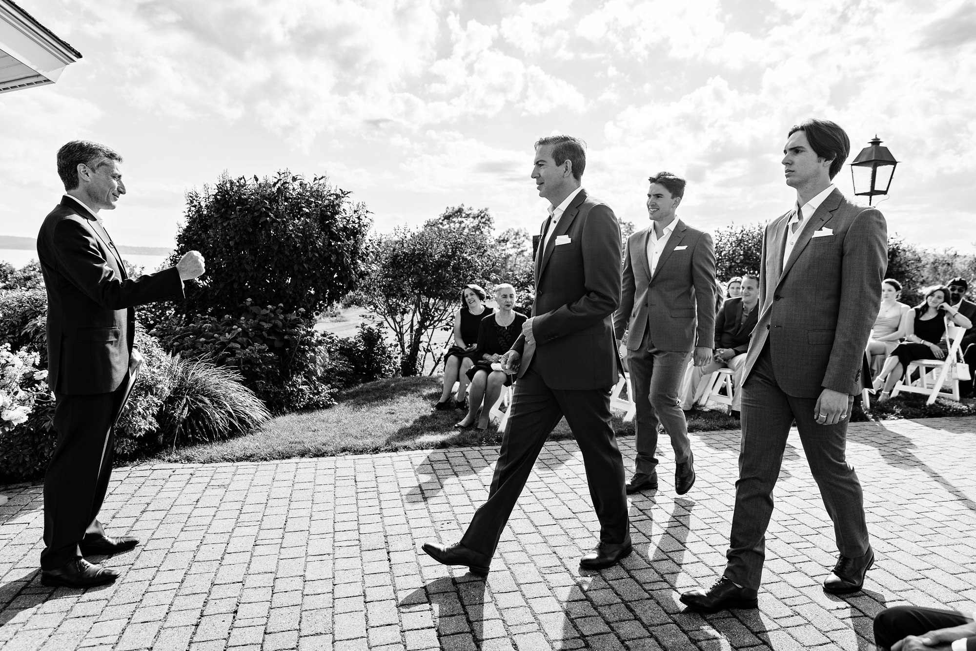 A wedding ceremony at a private estate in Maine