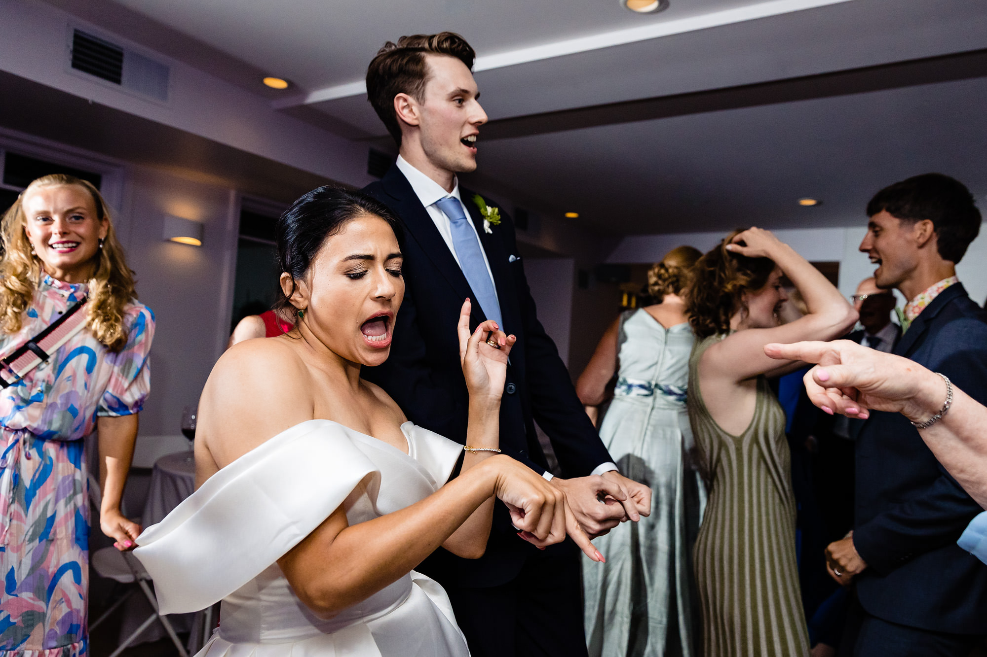 A wedding reception at The View at Pepperrell Cove in Kittery Point, Maine