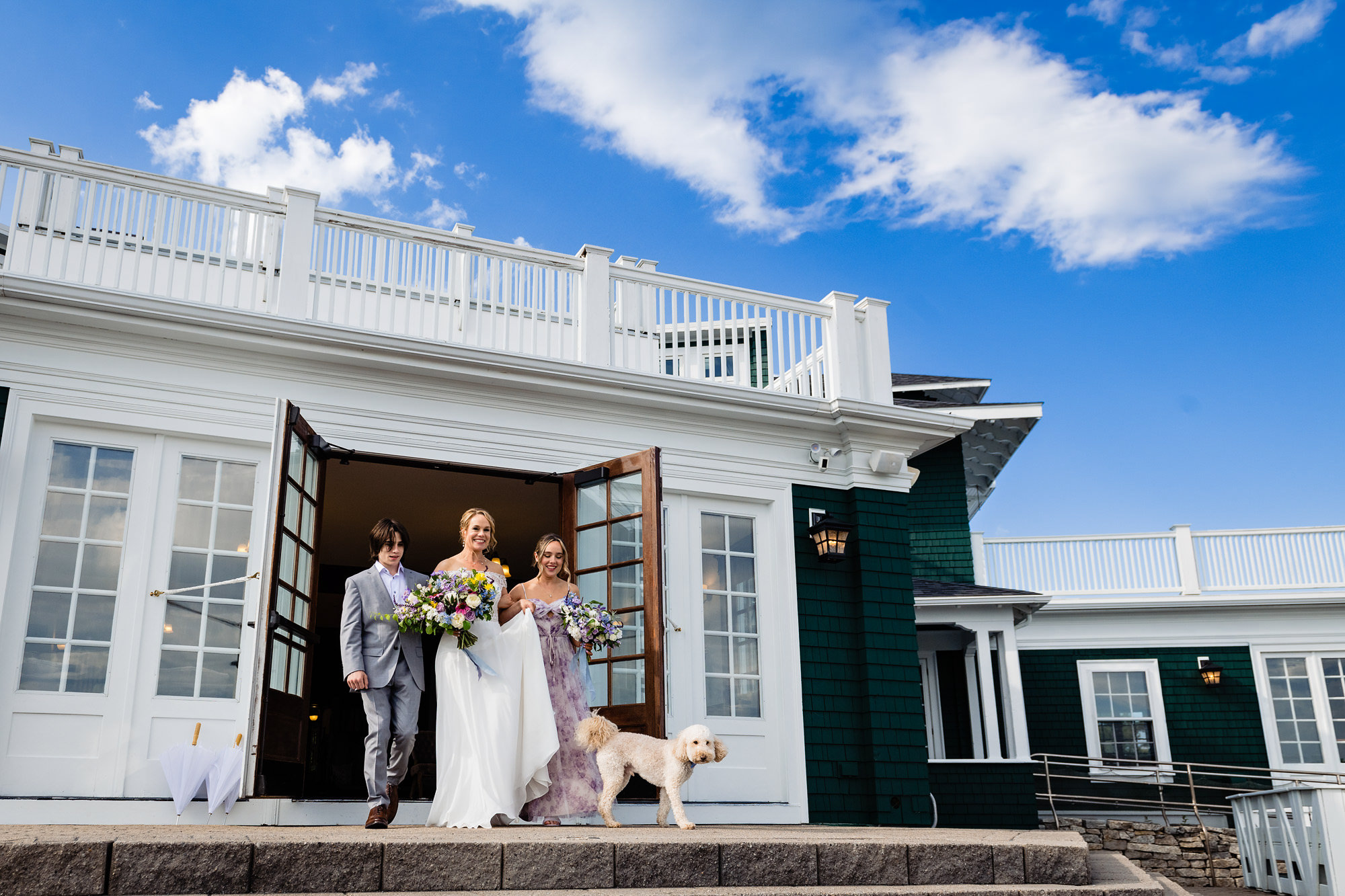 A wedding ceremony at a private estate in Maine