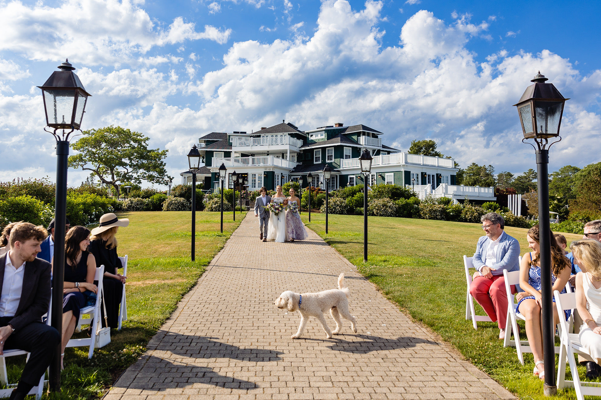 A wedding ceremony at a private estate in Maine