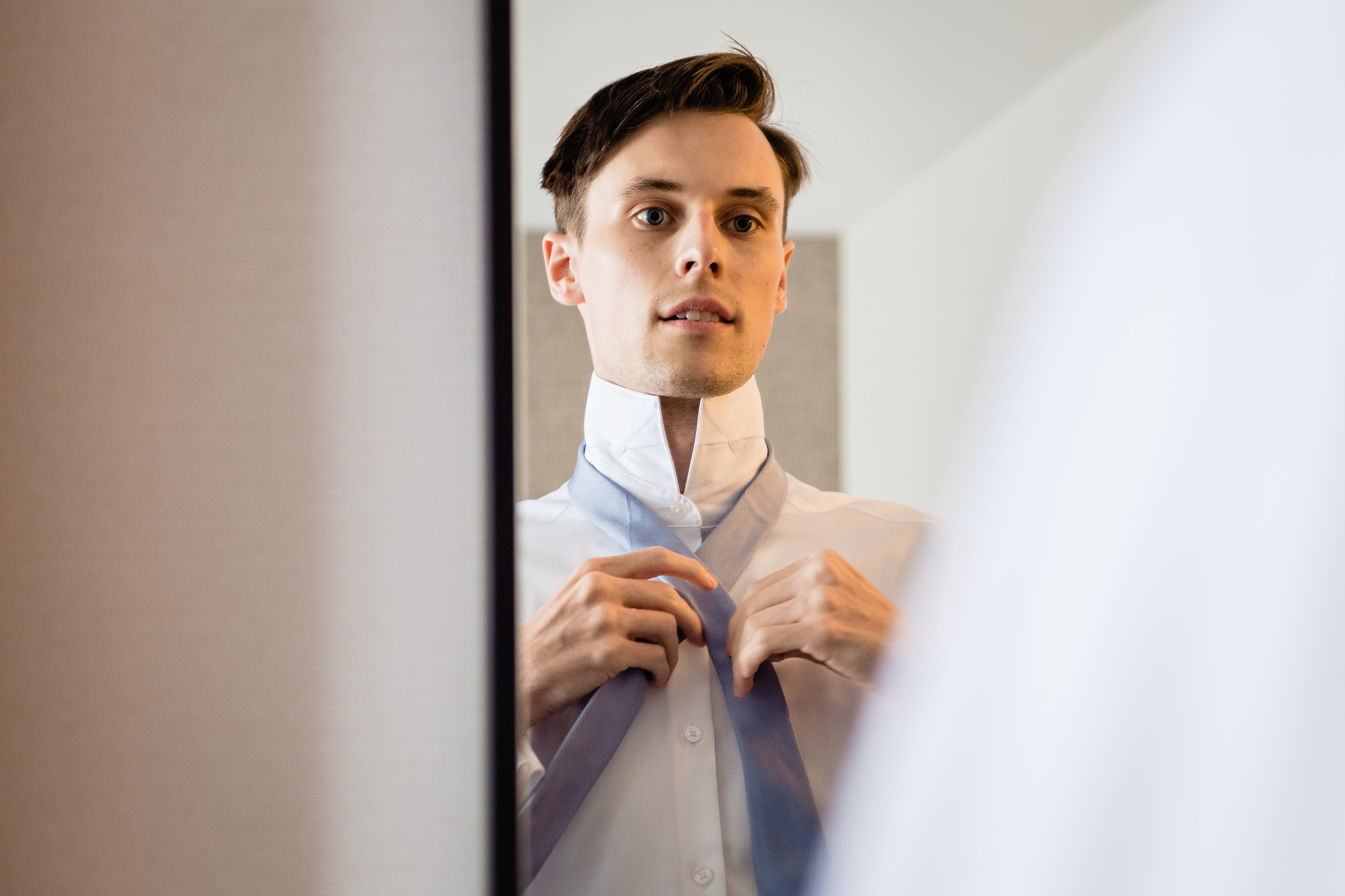 A groom prepares for his Portsmouth NH wedding