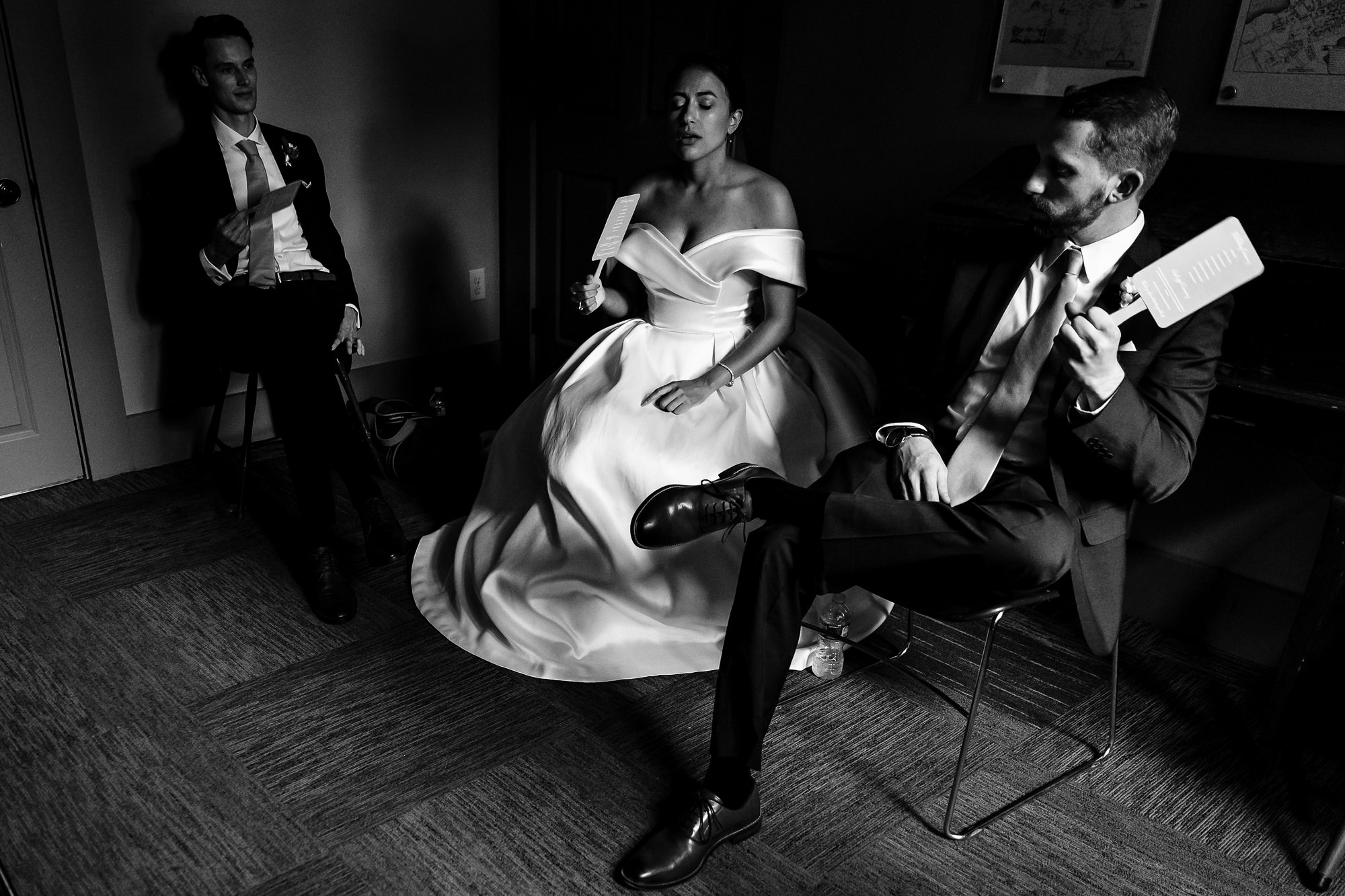 A bride waits for her ceremony to begin at Strawbery Banke Museum
