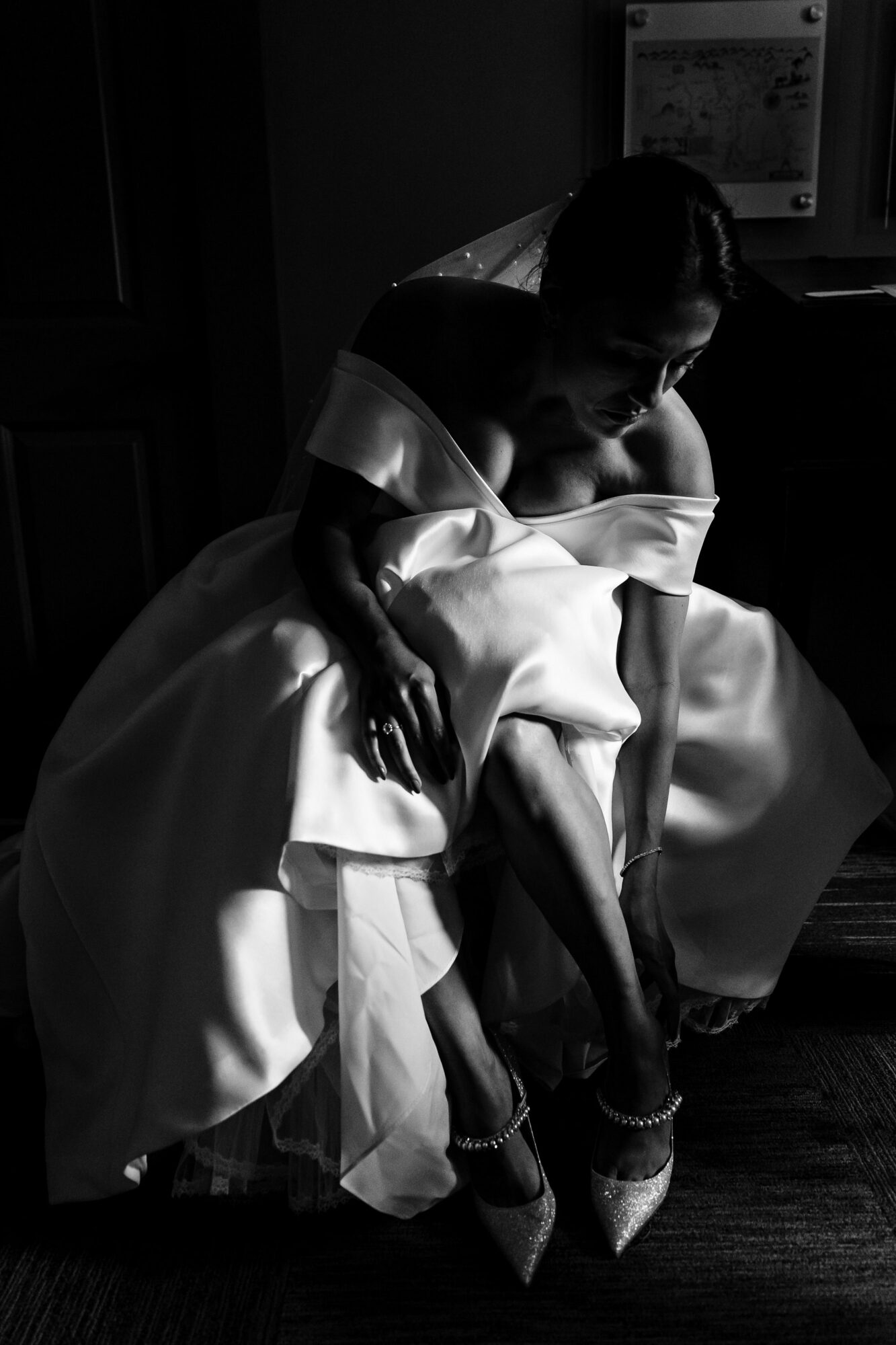 A bride waits for her ceremony to begin at Strawbery Banke Museum