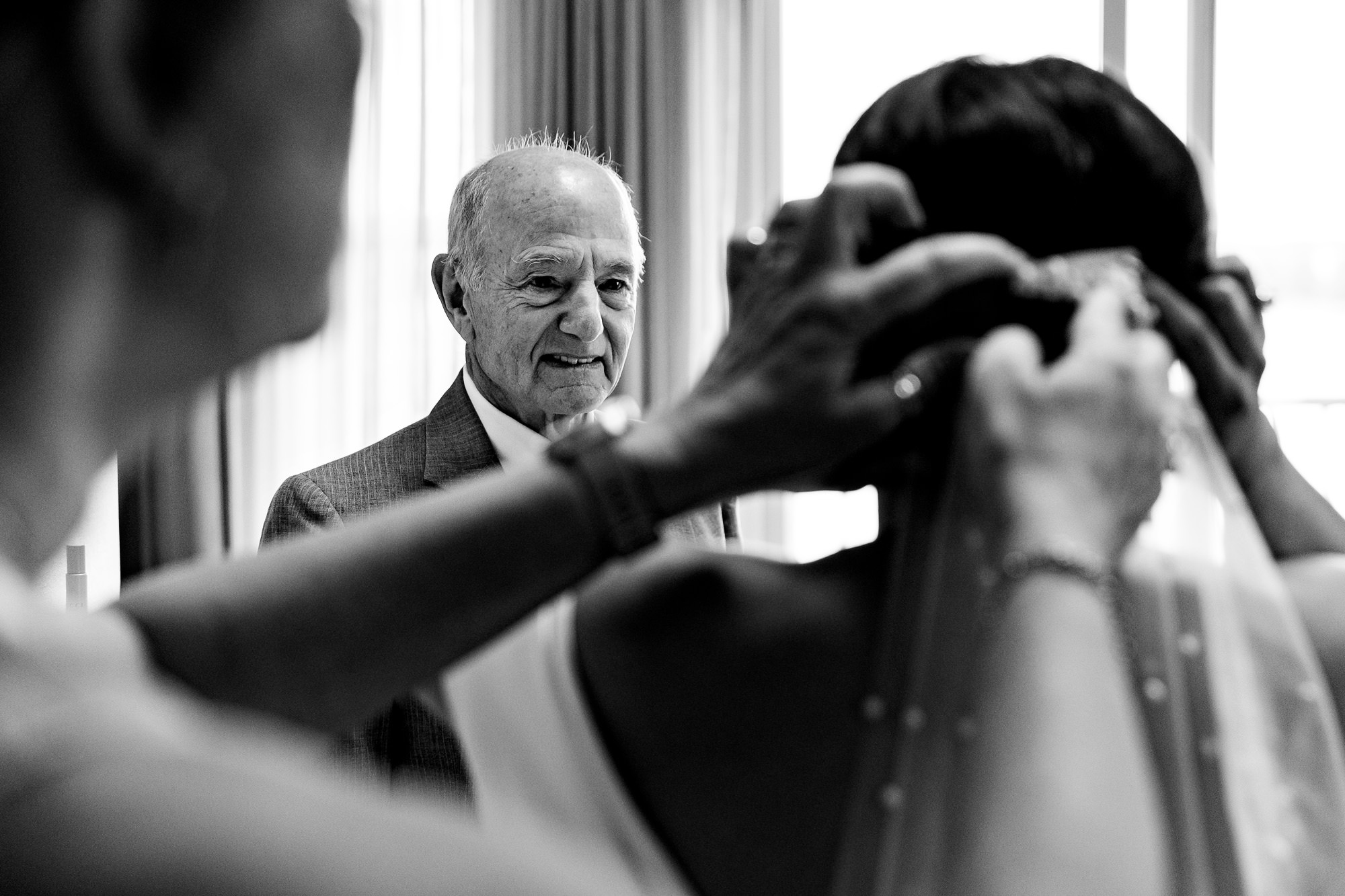 A bride prepares for his Strawbery Banke Museum wedding